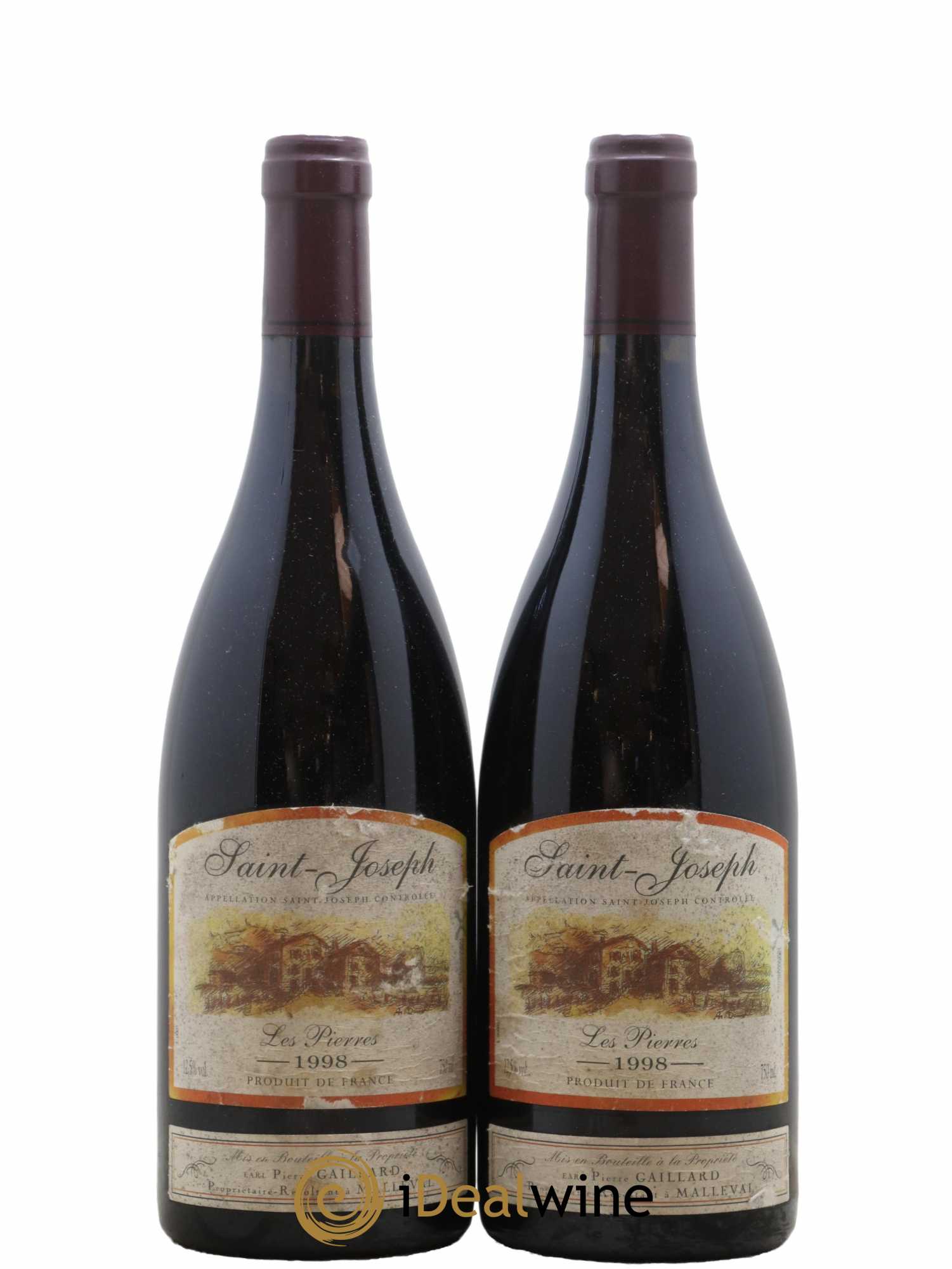 Saint-Joseph Les Pierres Pierre Gaillard 1998 - Lot de 2 bouteilles - 0