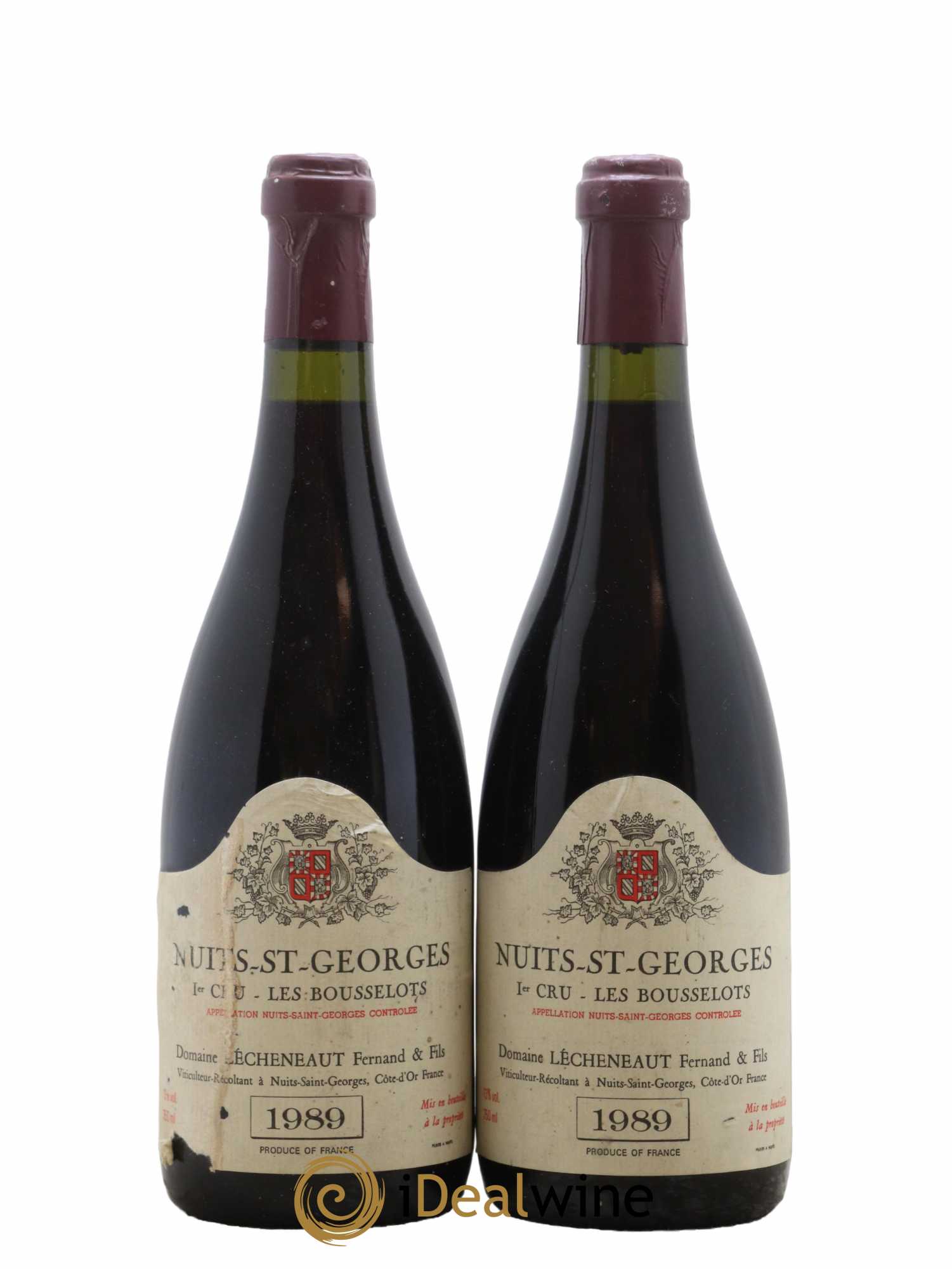 Nuits-Saint-Georges 1er Cru Les Bousselots Domaine Lécheneaut 1989 - Lot de 2 bouteilles - 0
