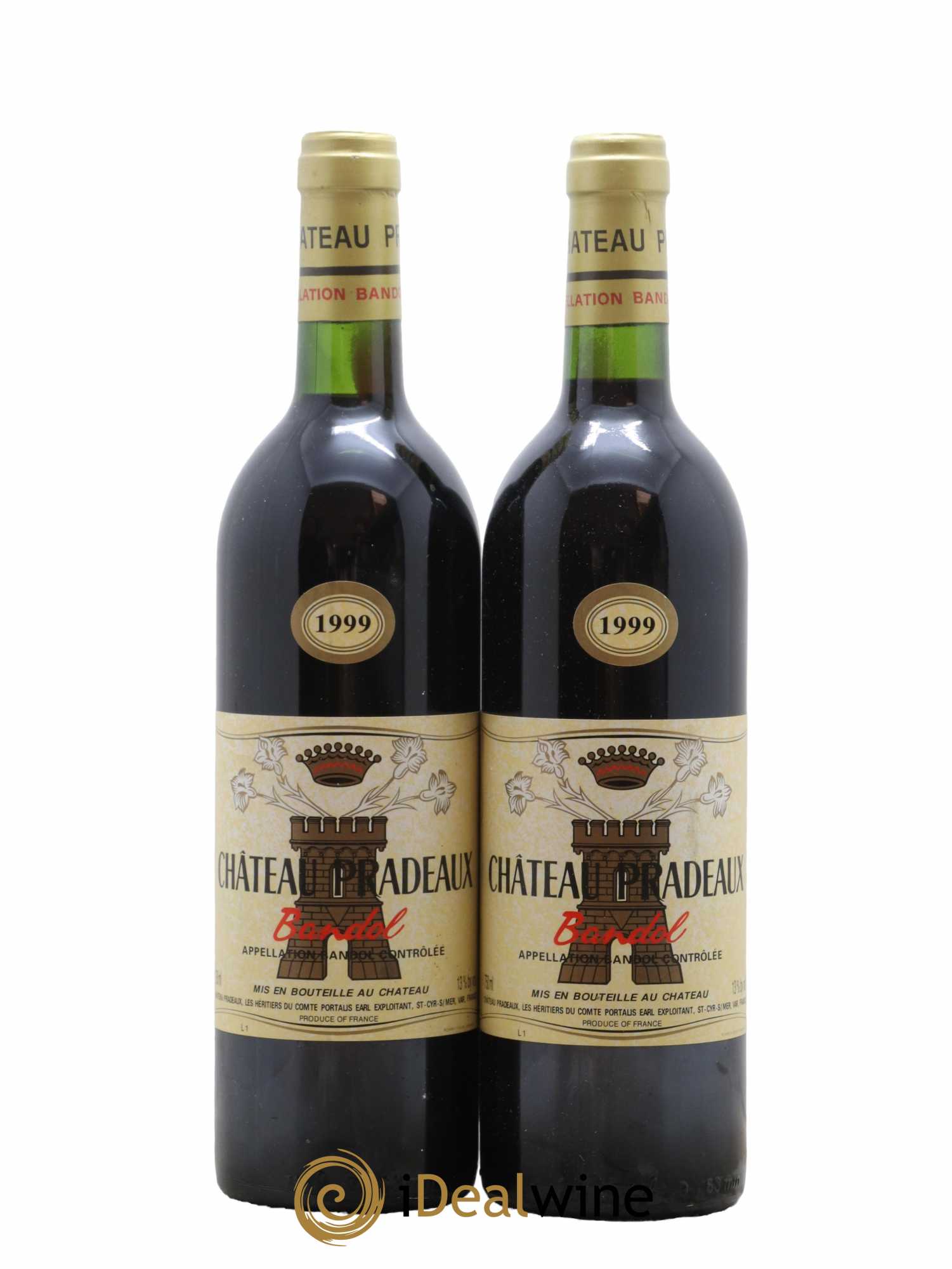Bandol Château Pradeaux Famille Portalis 1999 - Lot de 2 bouteilles - 0