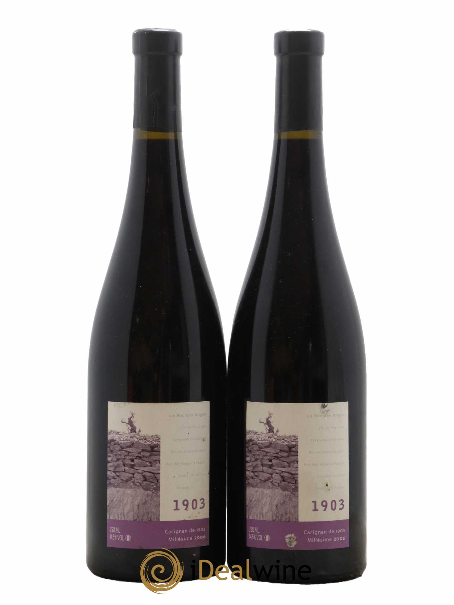 Côtes Catalanes Roc des Anges Carignan 1903 Marjorie et Stéphane Gallet 2006 - Lot de 2 bouteilles - 0