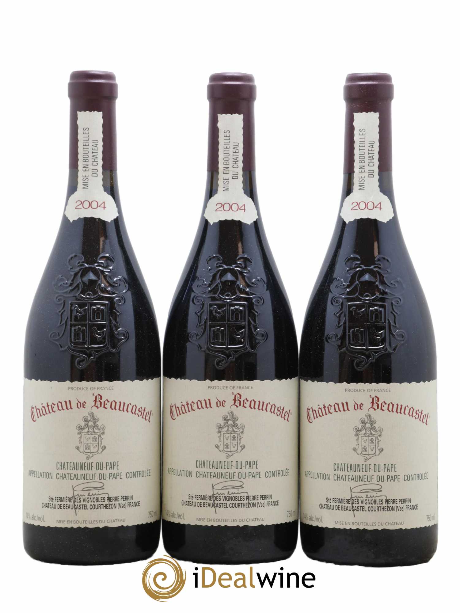Châteauneuf-du-Pape Château de Beaucastel Famille Perrin 2004 - Lot de 3 bouteilles - 0