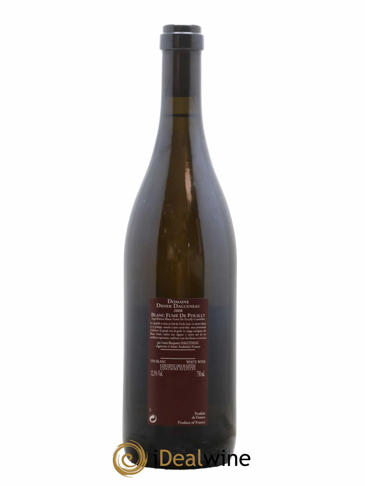 Vin de France (anciennement Pouilly-Fumé) Pur Sang Dagueneau (Domaine Didier - Louis-Benjamin) 2008 - Lot de 1 bouteille - 1