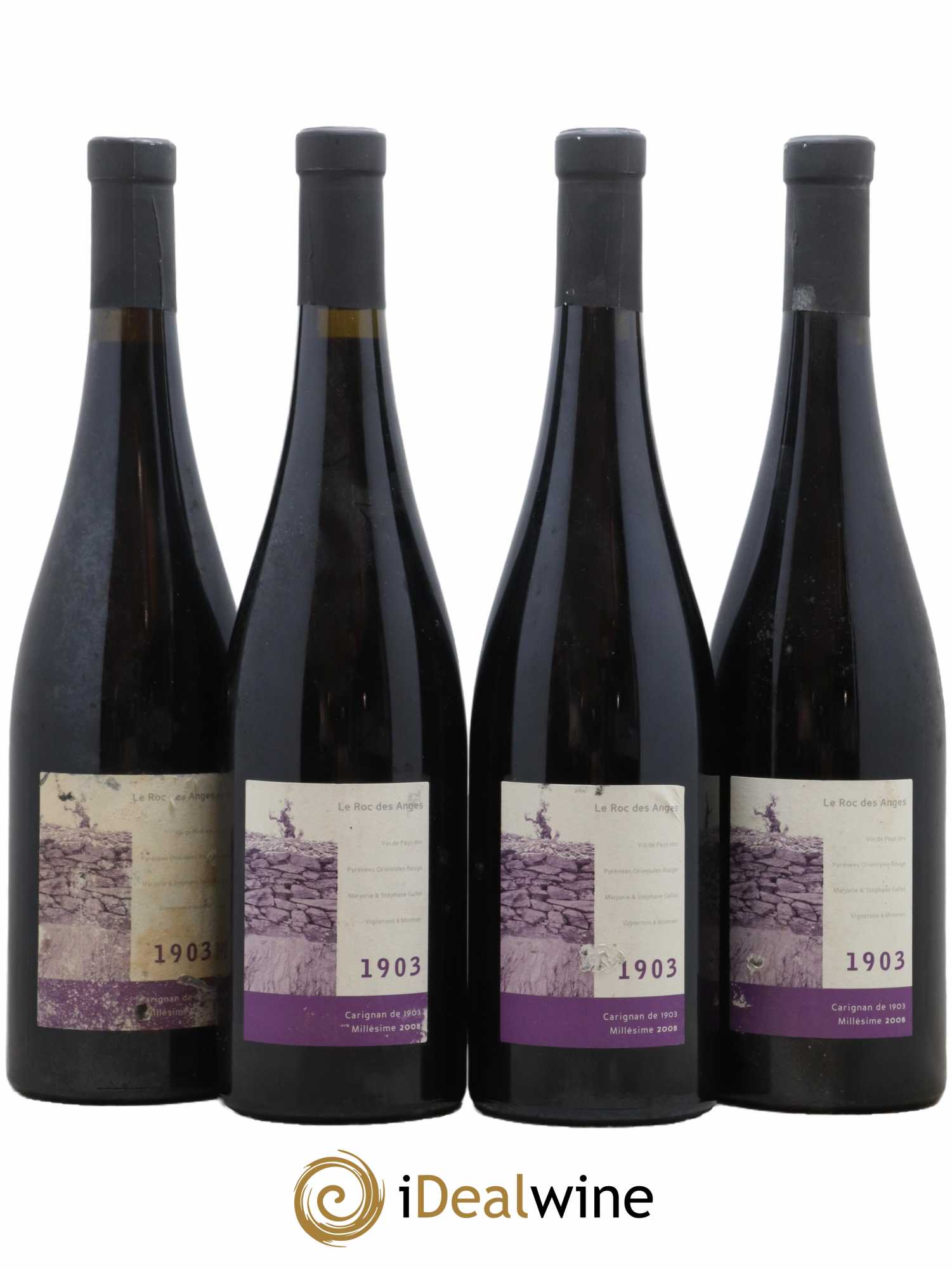 Côtes Catalanes Roc des Anges Carignan 1903 Marjorie et Stéphane Gallet 2008 - Lot de 4 bouteilles - 0