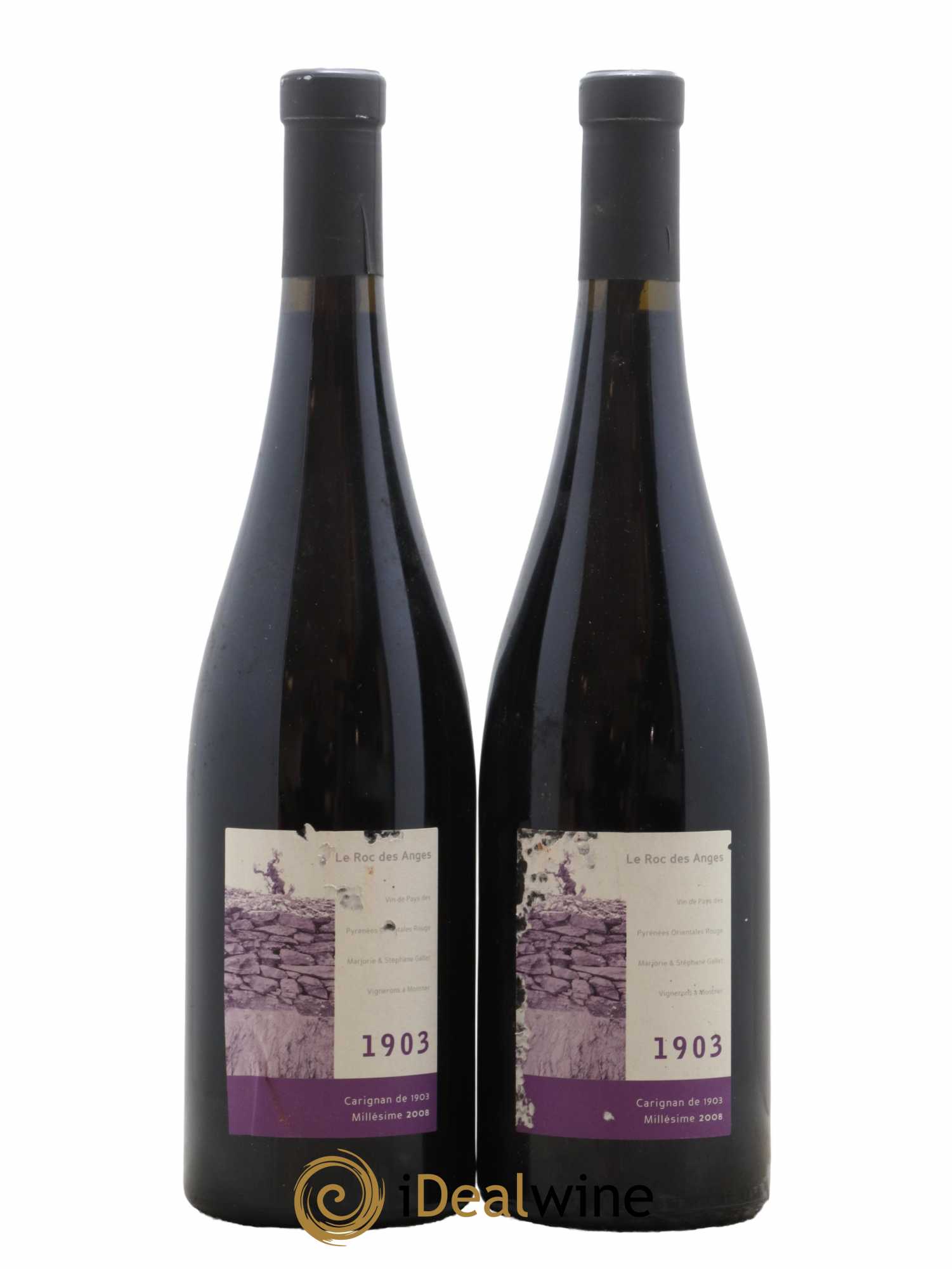 Côtes Catalanes Roc des Anges Carignan 1903 Marjorie et Stéphane Gallet 2008 - Lot de 2 bouteilles - 0