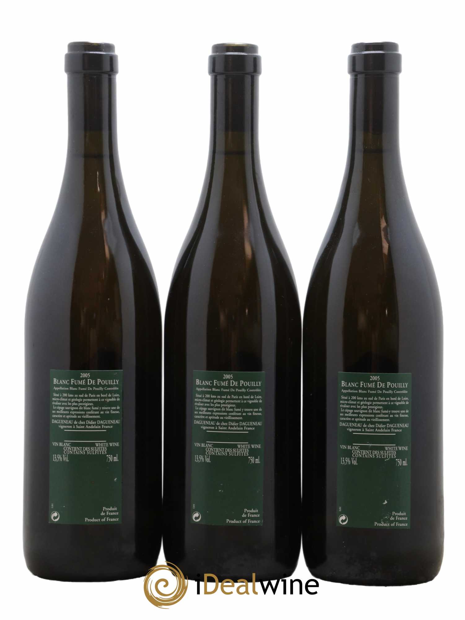 Vin de France (anciennement Pouilly-Fumé) Silex Dagueneau (Domaine Didier - Louis-Benjamin) 2005 - Lot de 3 bouteilles - 1