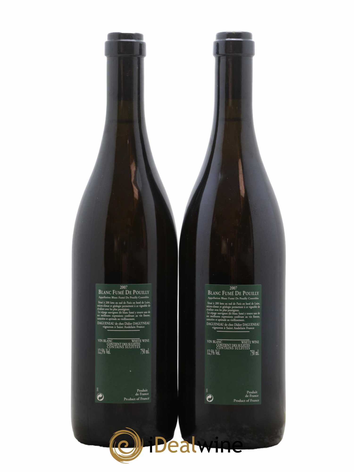 Vin de France (anciennement Pouilly-Fumé) Silex Dagueneau (Domaine Didier - Louis-Benjamin) 2007 - Lot de 2 bouteilles - 1