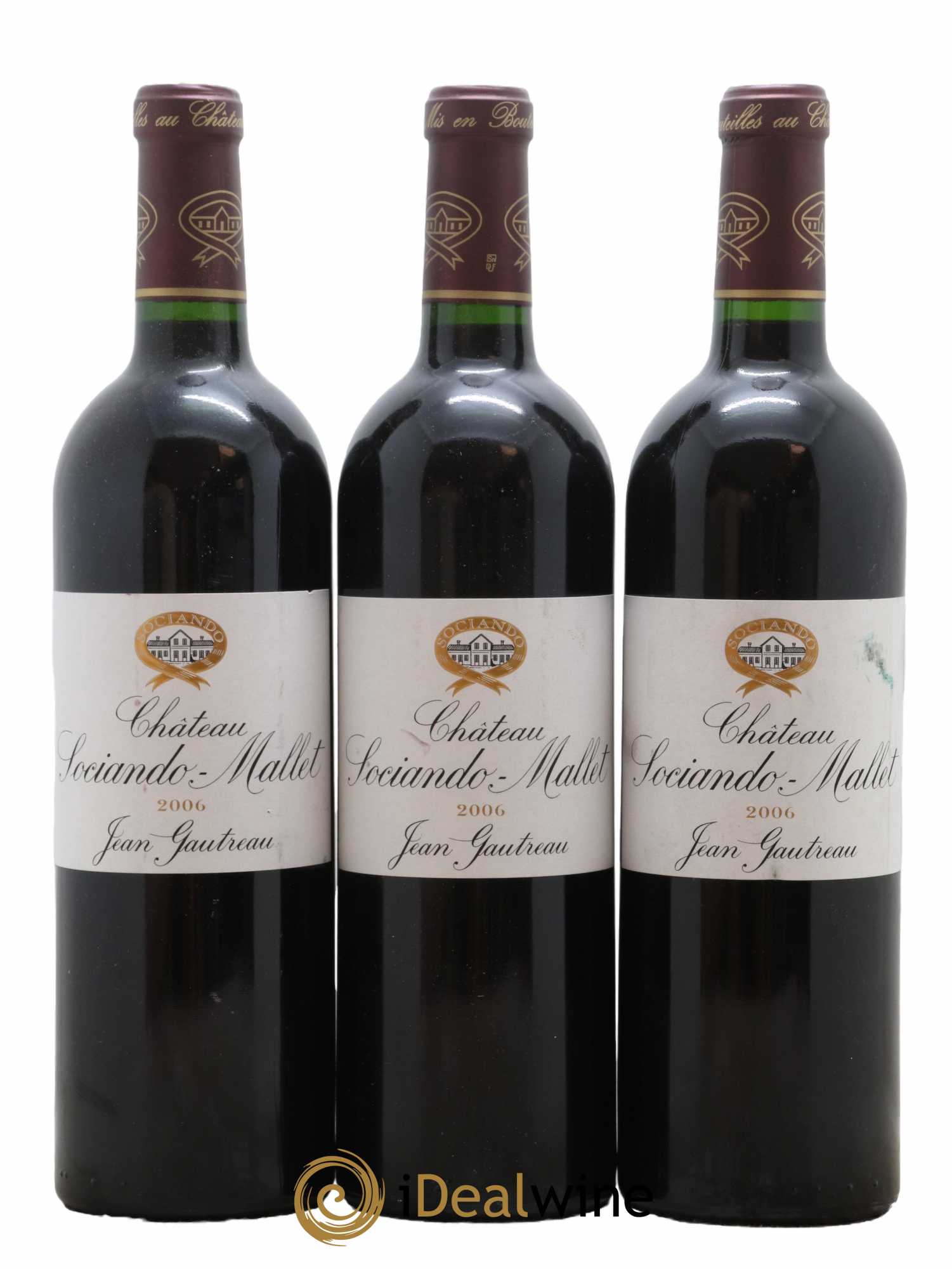 Château Sociando Mallet 2006 - Lot de 3 bouteilles - 0