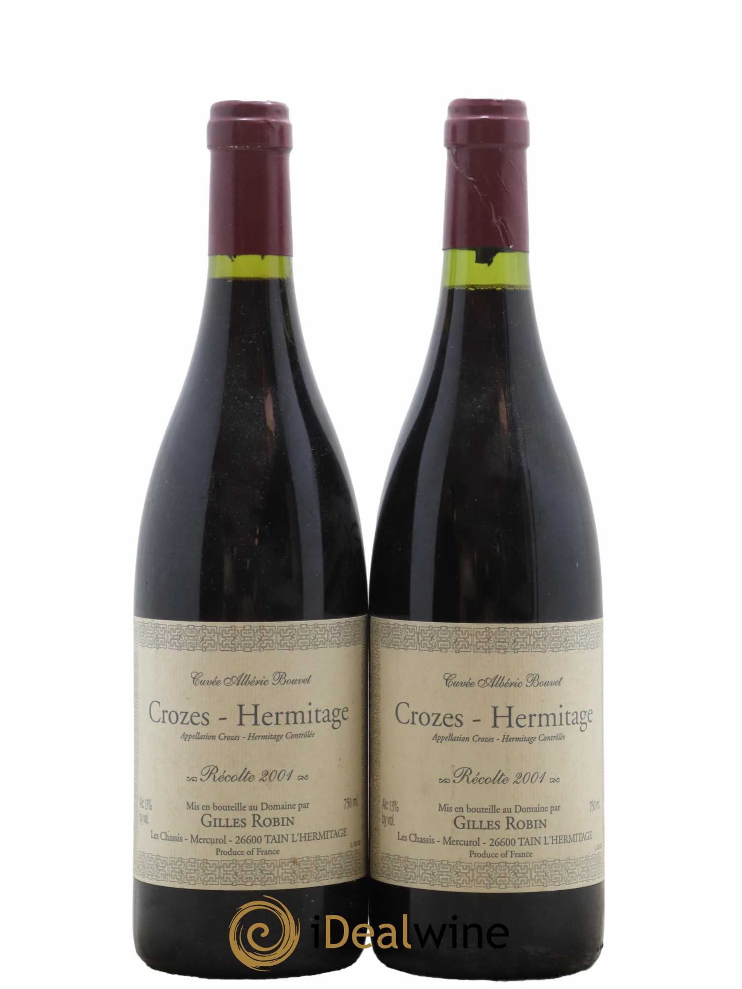 Crozes-Hermitage Cuvée Albéric Bouvet Domaine Gilles Robin 2001 - Lot de 2 bouteilles - 0