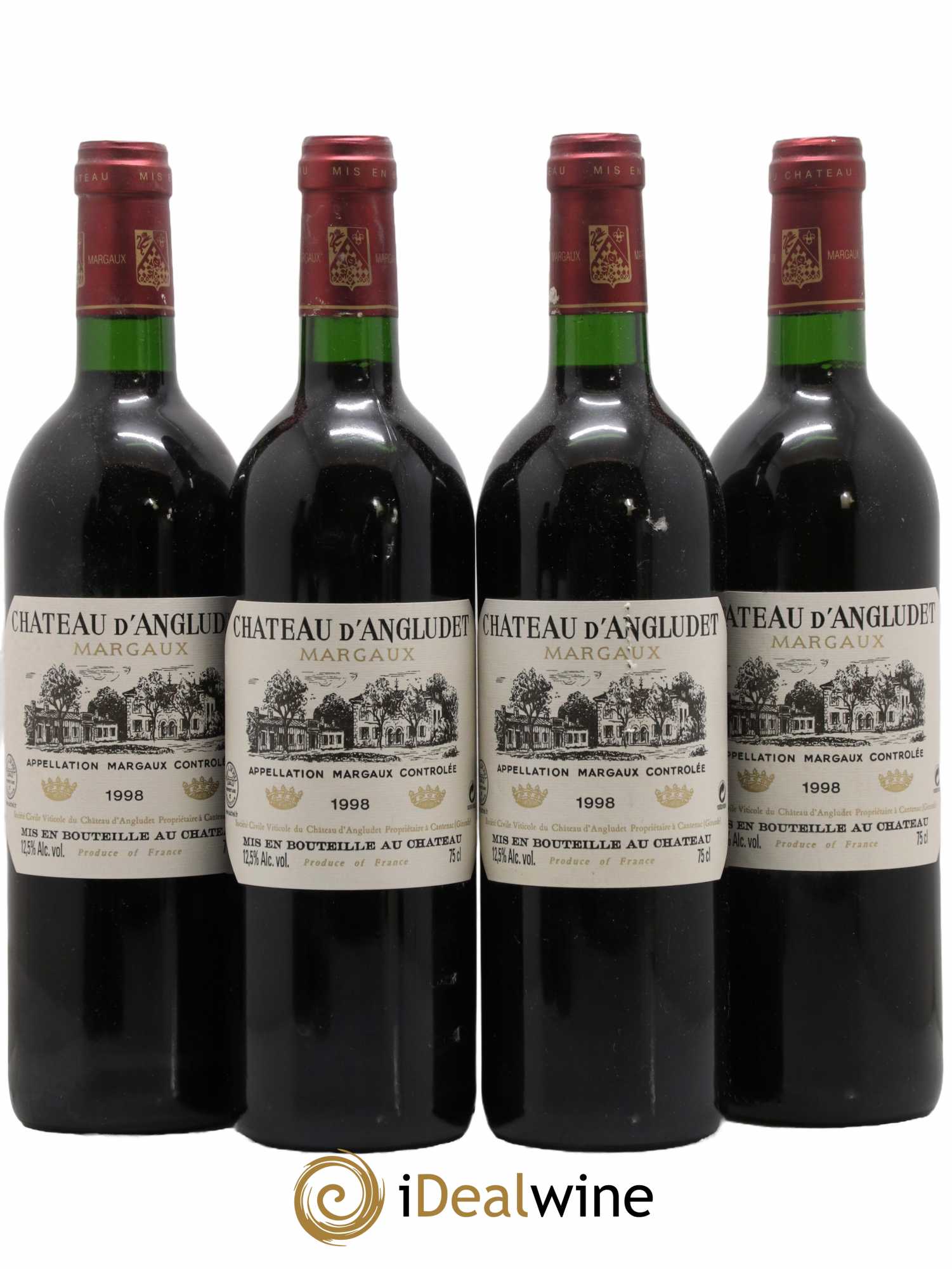 Château d' Angludet Cru Bourgeois 1998 - Lot de 4 bouteilles - 0