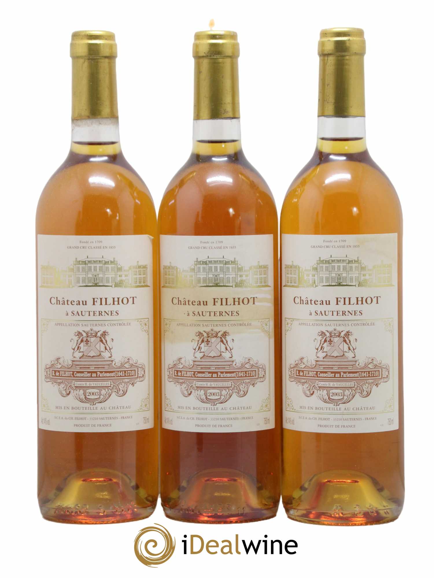 Château Filhot 2ème Grand Cru Classé 2003 - Lotto di 3 bottiglie - 0