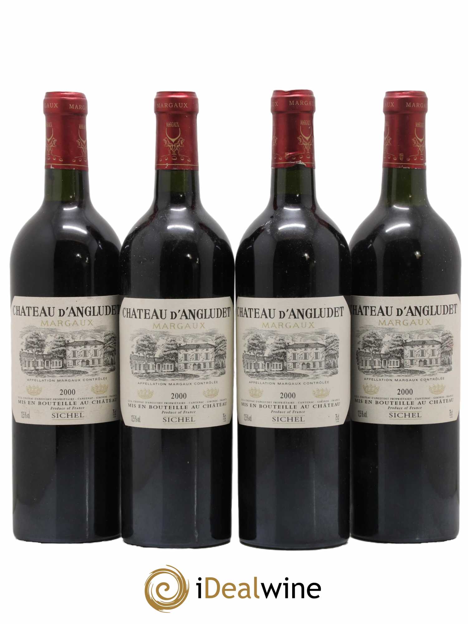 Château d' Angludet Cru Bourgeois 2000 - Lot de 4 bouteilles - 0