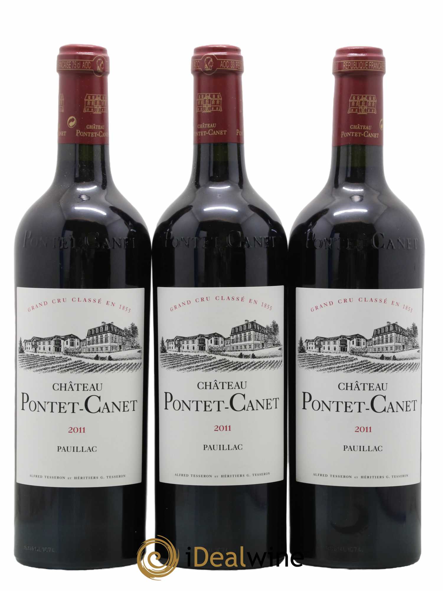 Château Pontet Canet 5ème Grand Cru Classé 2011 - Lot de 3 bouteilles - 0