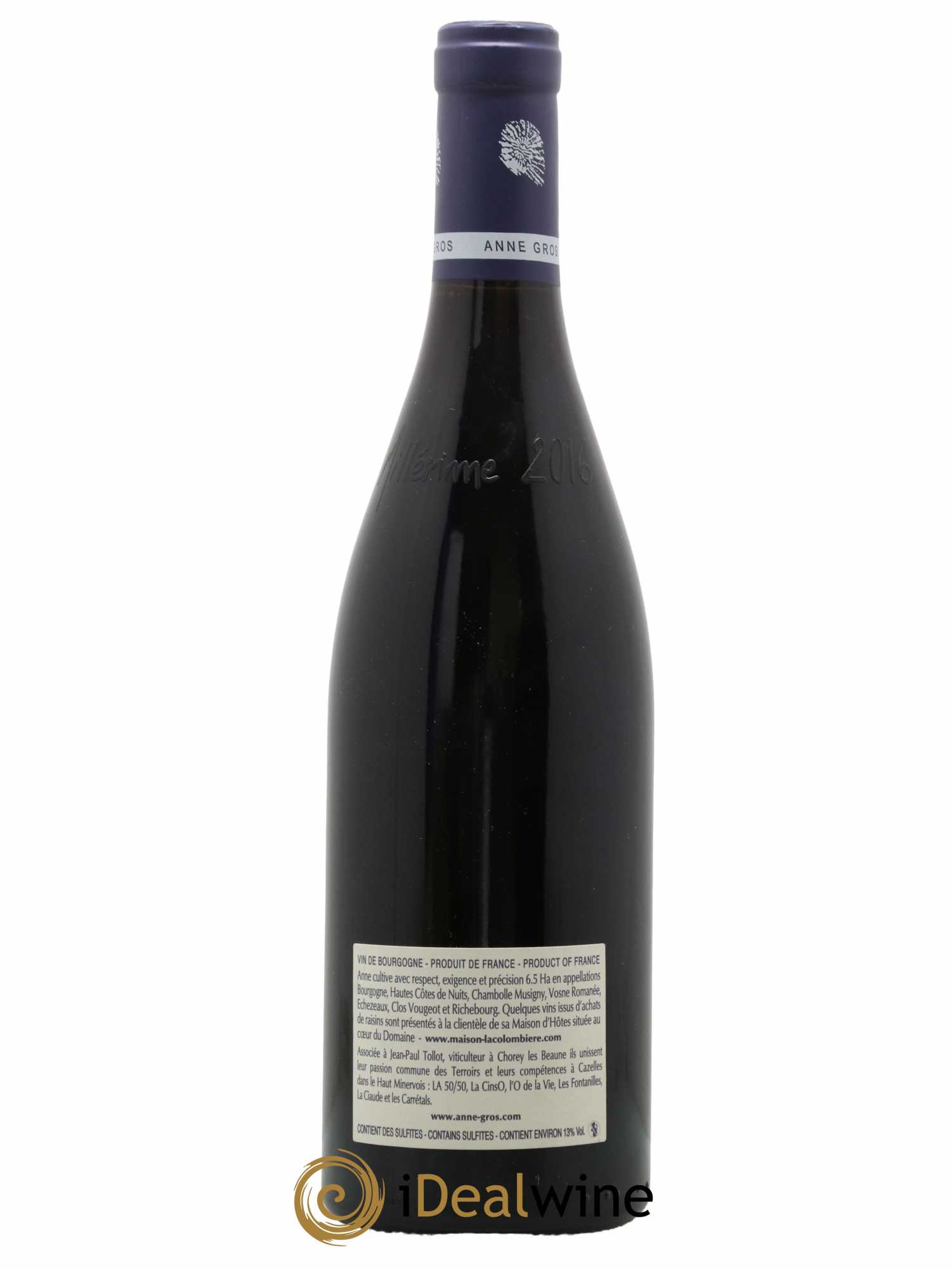 Clos de Vougeot Grand Cru Le Grand Maupertui Anne Gros 2016 - Lot de 1 bouteille - 1