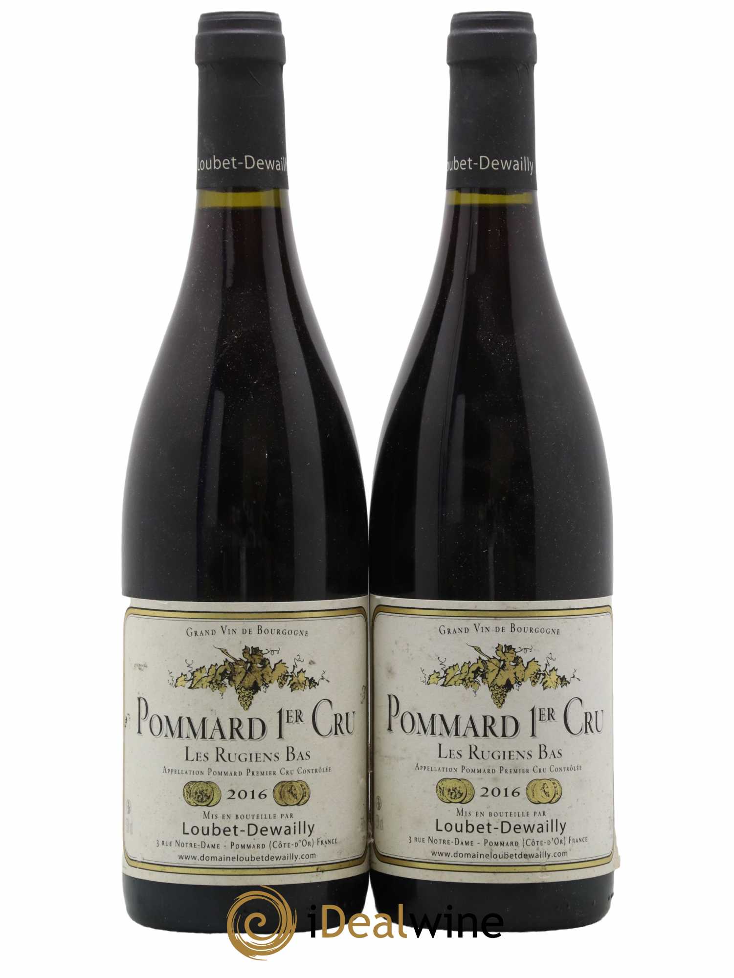 Pommard 1er Cru Les Rugiens Bas Domaine Loubet-Dewailly 2016 - Lot de 2 bouteilles - 0