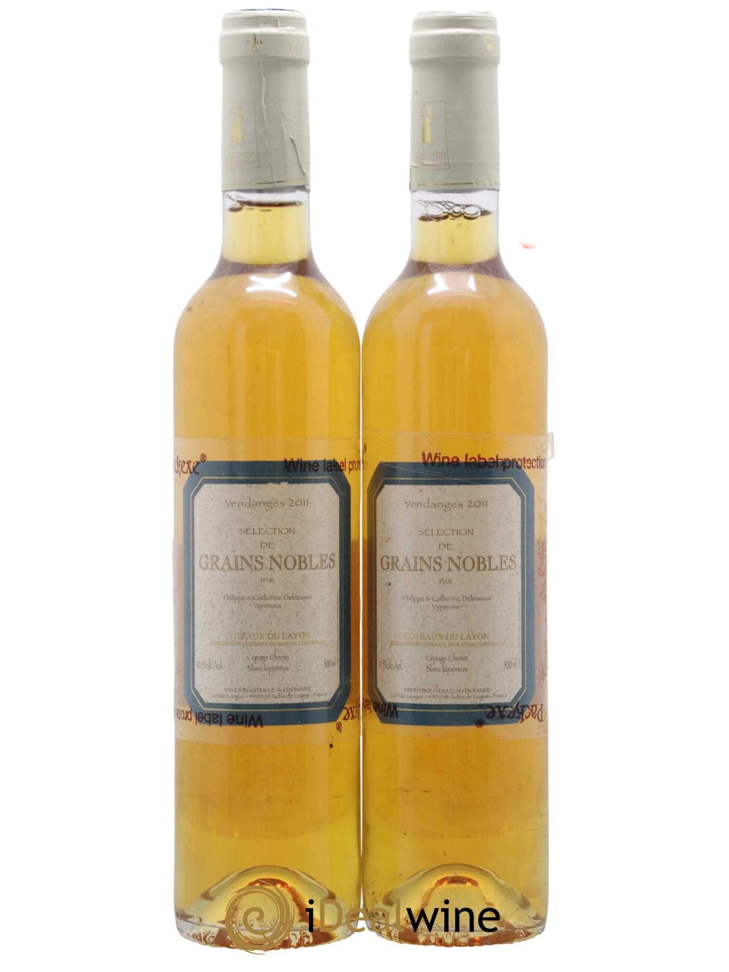 Coteaux du Layon Sélection de Grains Nobles Domaine Philippe Delesvaux 50cl 2011 - Lotto di 2 bottiglie - 0