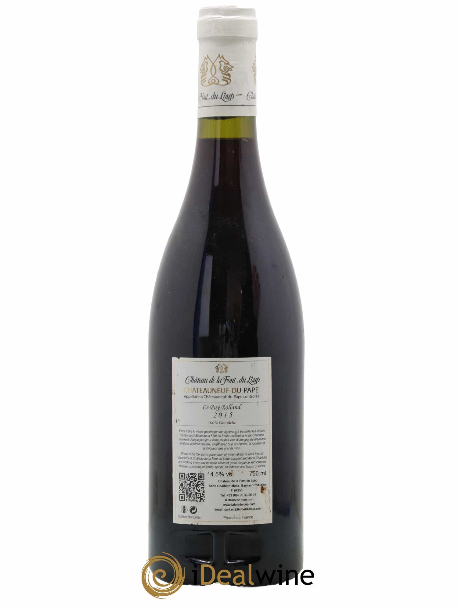 Châteauneuf-du-Pape Le Puy Rolland Vieilles Vignes Château de la Font du Loup 2015 - Lot de 1 bouteille - 1