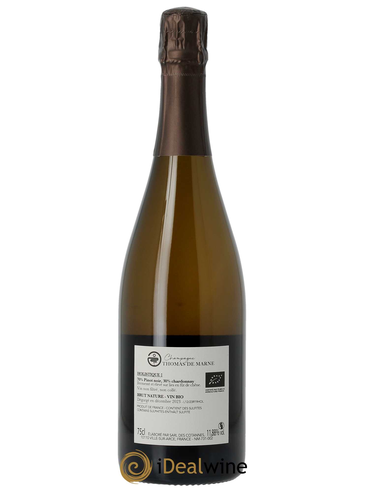 Holistique Brut Nature Thomas de Marne  2019 - Lotto di 1 bottiglia - 1