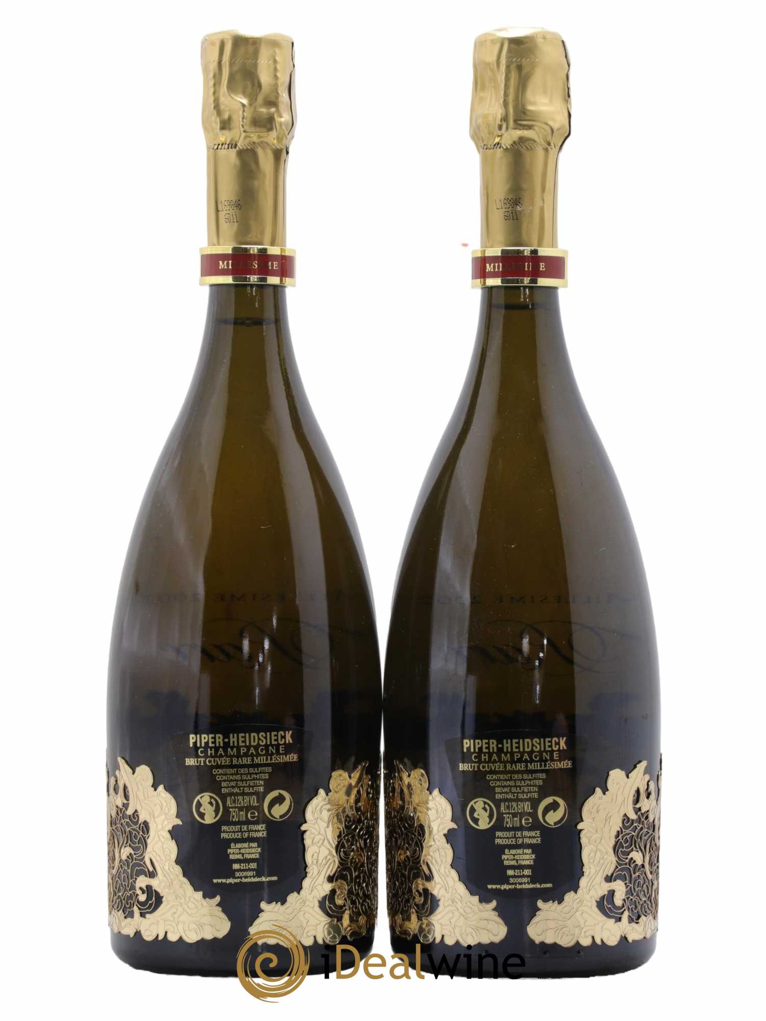 Rare Piper Heidsieck 2002 - Lot of 2 bottles - 1