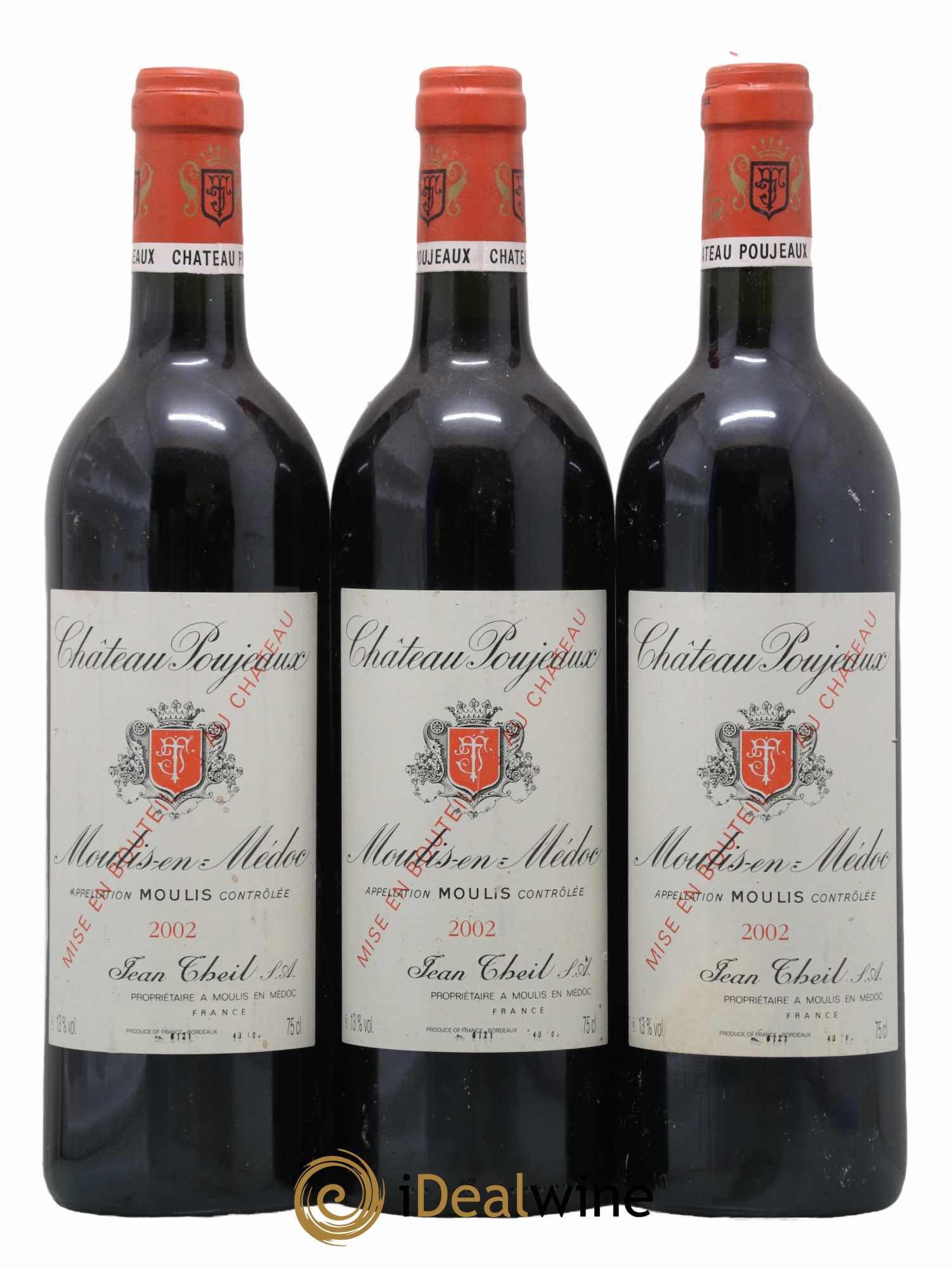 Château Poujeaux 2002 - Lot de 3 bouteilles - 0
