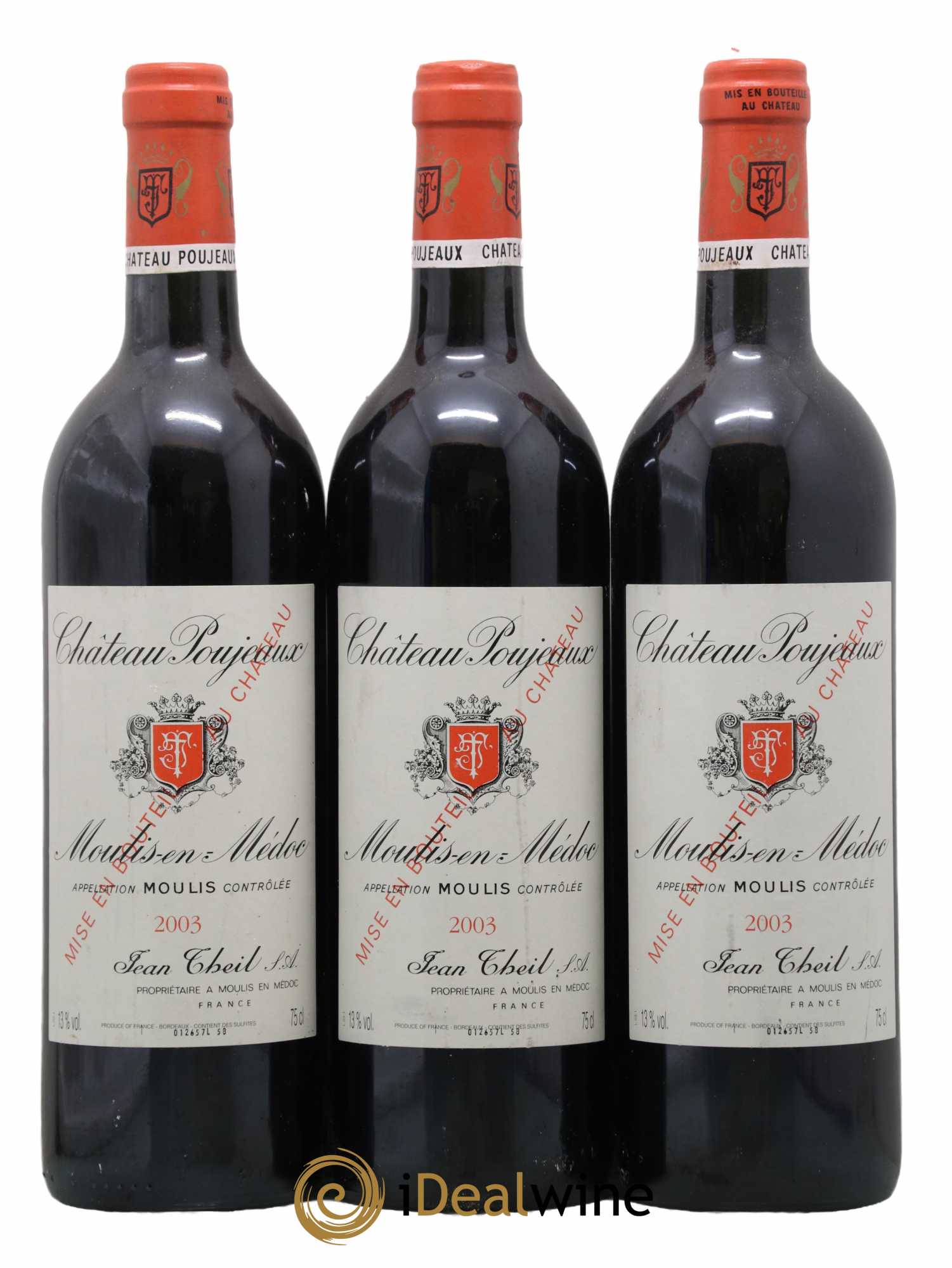 Château Poujeaux 2003 - Lot de 3 bouteilles - 0