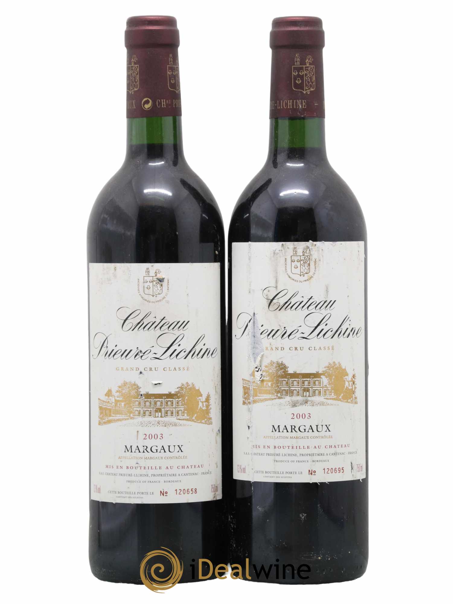 Château Prieuré Lichine 4ème Grand Cru Classé 2003 - Lot de 2 bouteilles - 0