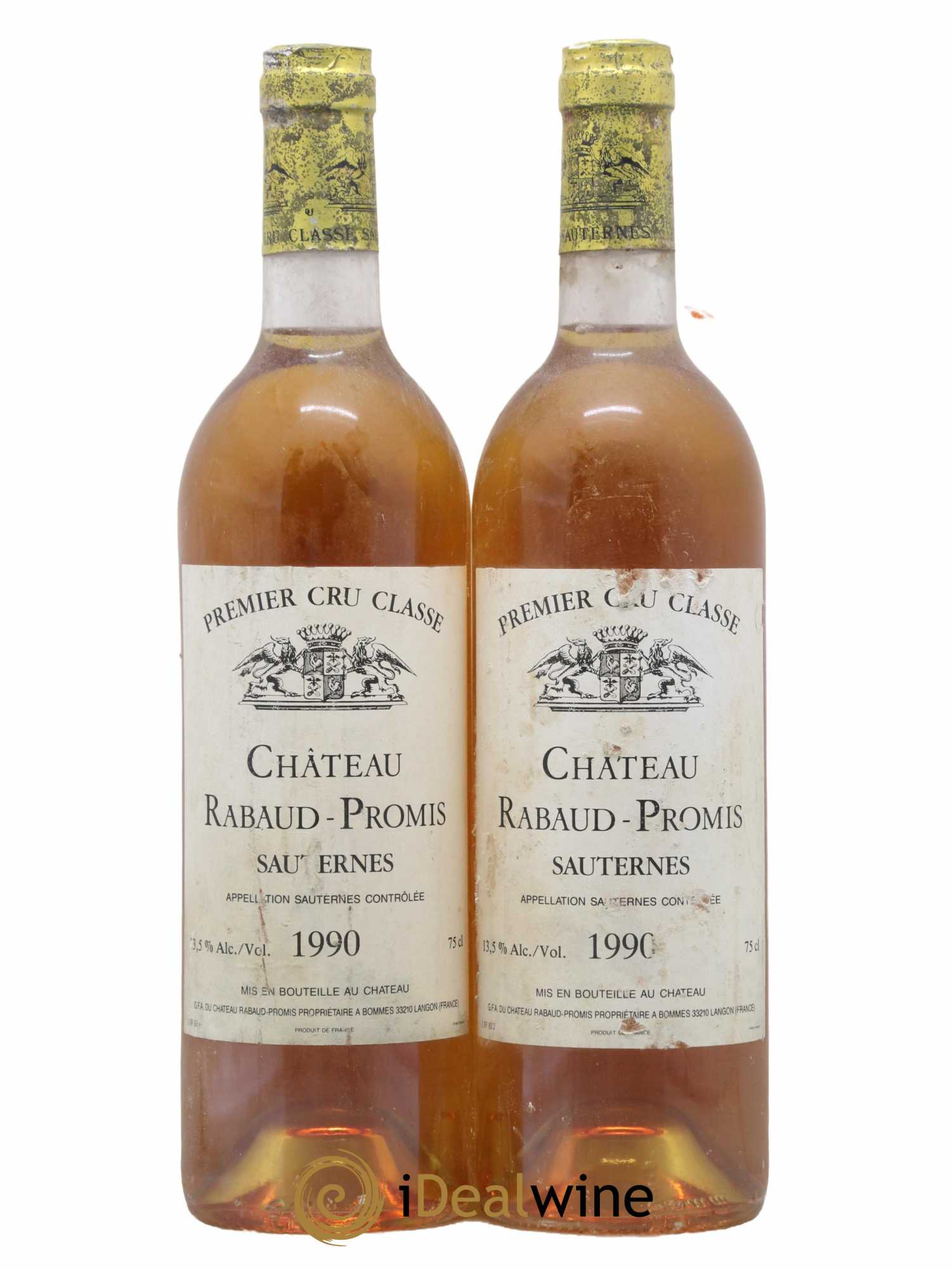 Château Rabaud Promis 1er Grand Cru Classé 1990 - Posten von 2 Flaschen - 0
