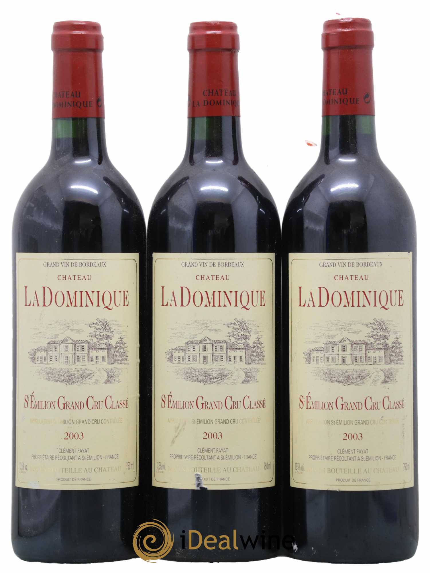 Château la Dominique Grand Cru Classé 2003 - Lot de 3 bouteilles - 0