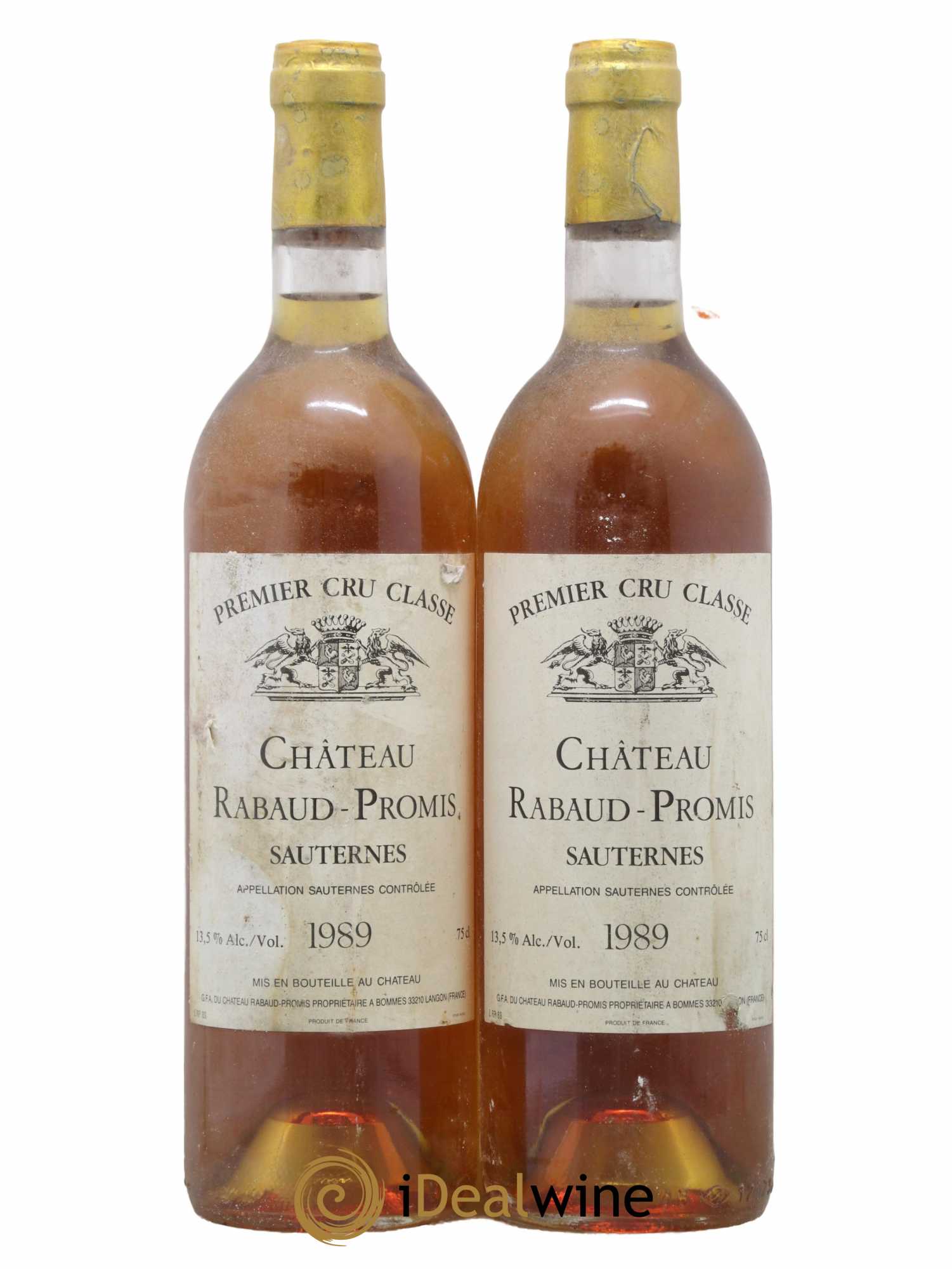 Château Rabaud Promis 1er Grand Cru Classé 1989 - Lotto di 2 bottiglie - 0