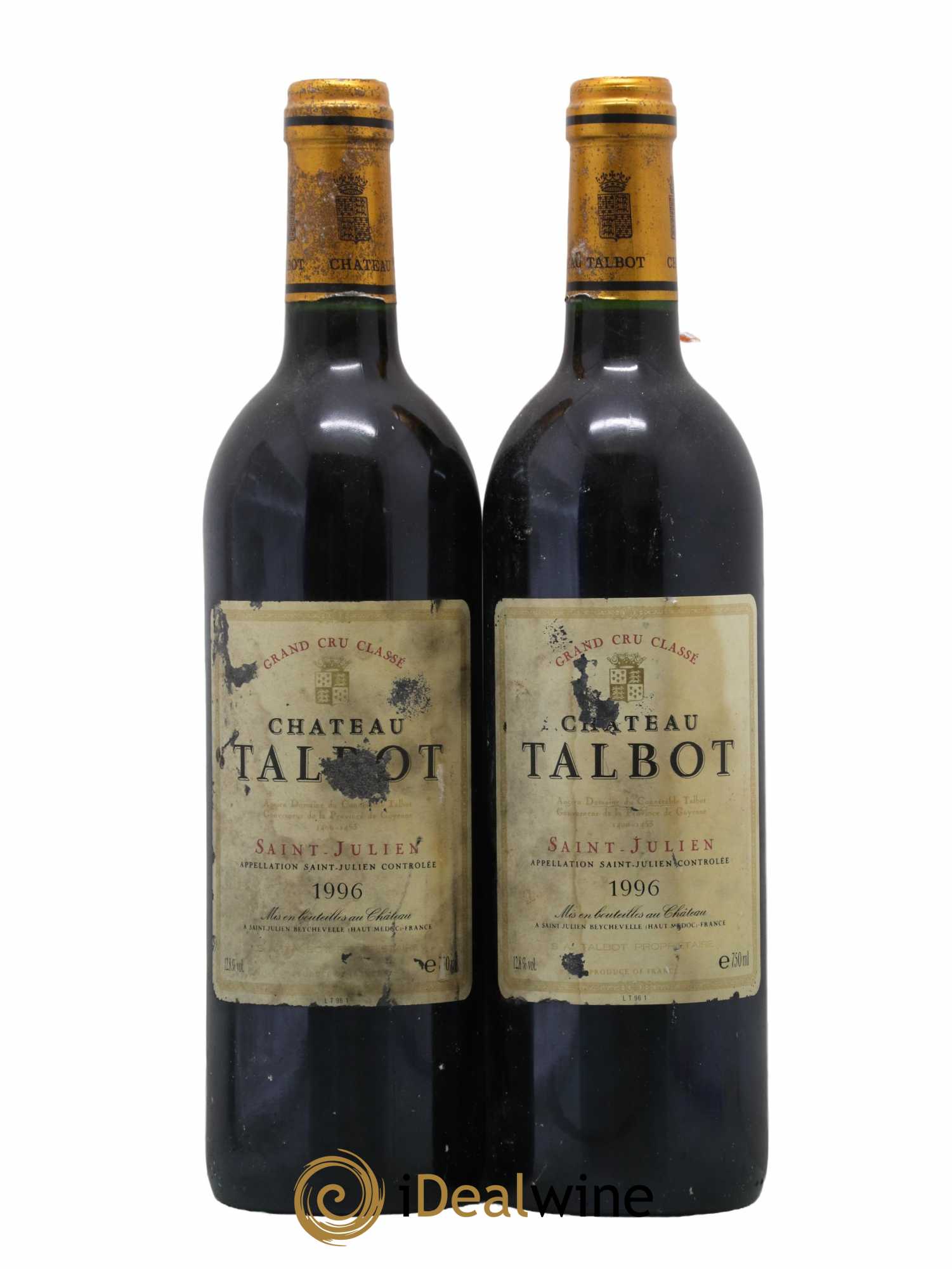 Château Talbot 4ème Grand Cru Classé 1996 - Lot de 2 bouteilles - 0
