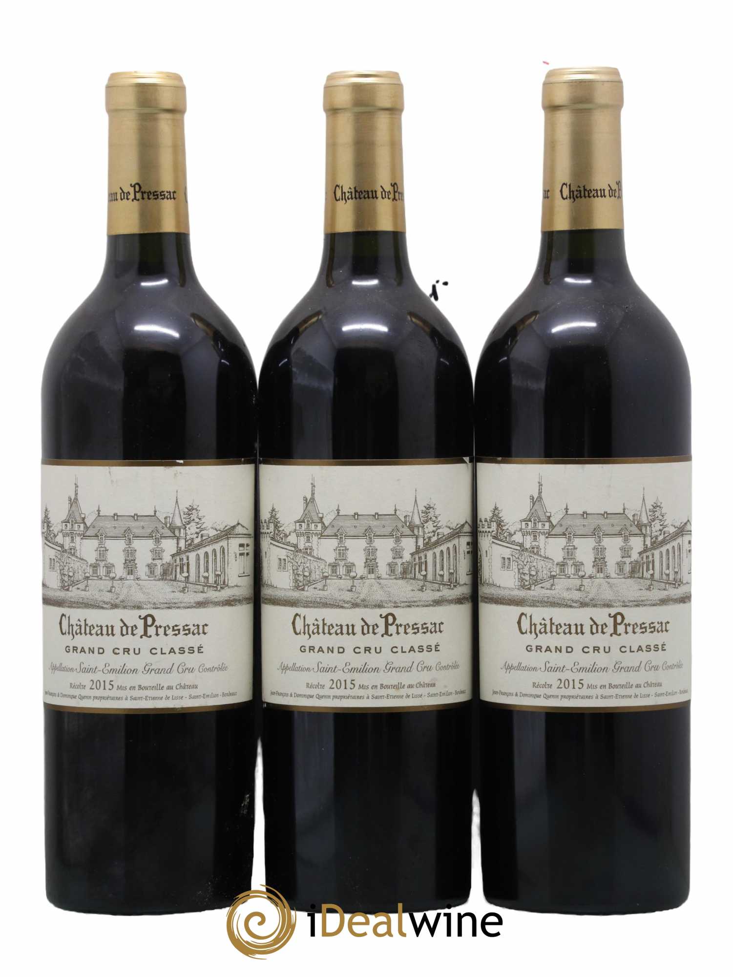 Château de Pressac Grand Cru Classé 2015 - Lot de 3 bouteilles - 0