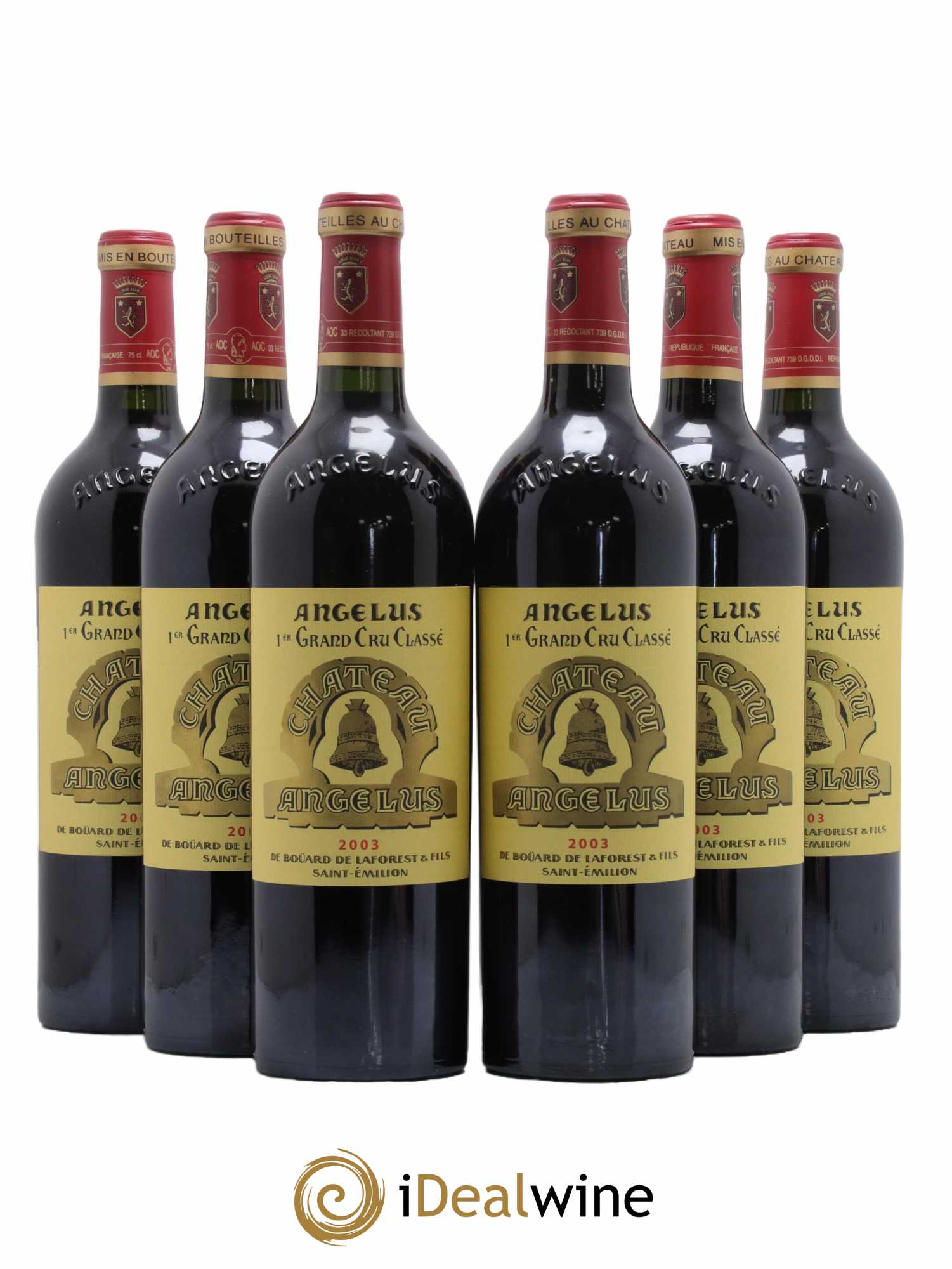 Château Angélus 1er Grand Cru Classé A 2003 - Lot de 6 bouteilles - 0