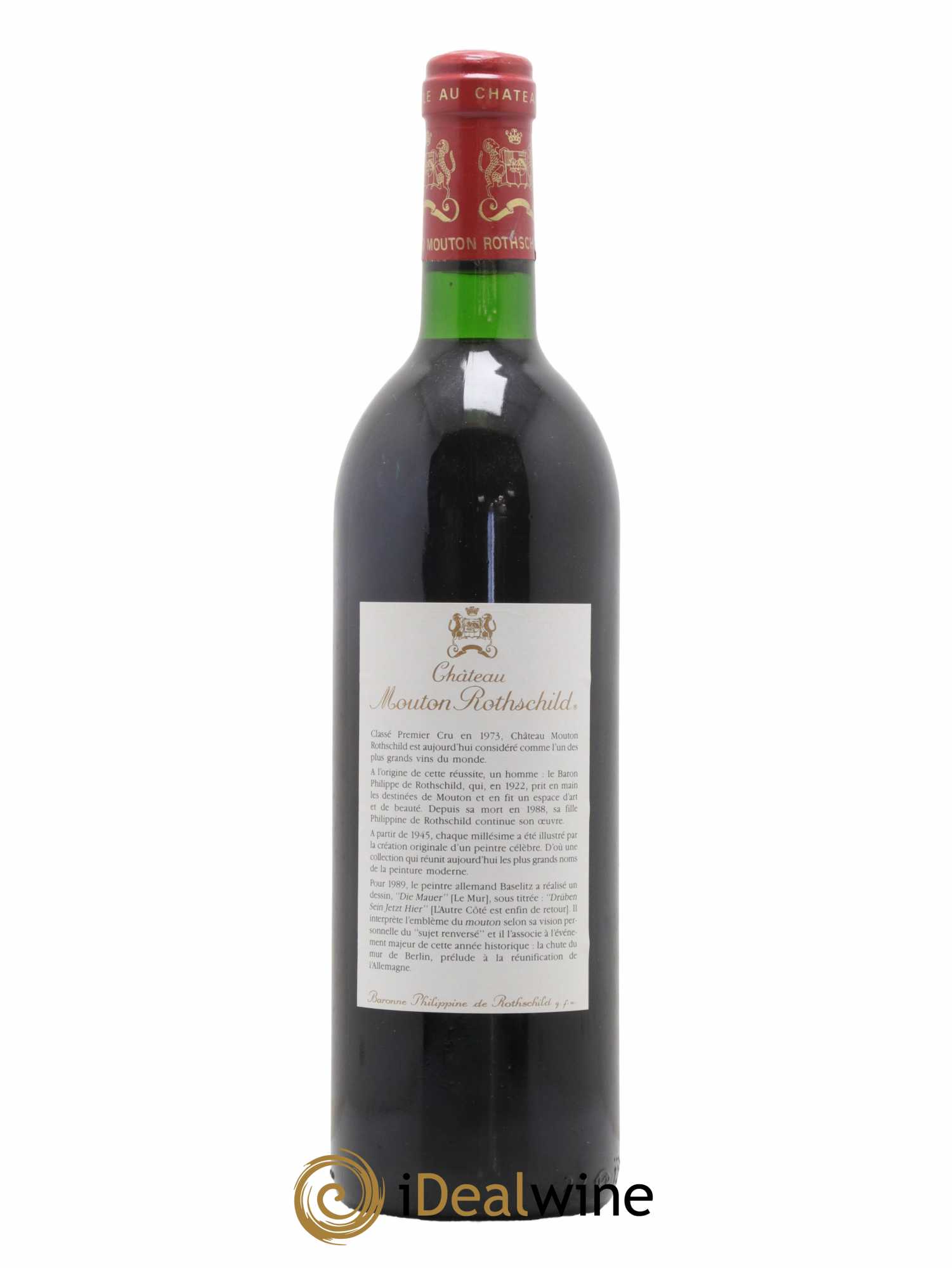 Château Mouton Rothschild 1er Grand Cru Classé 1989 - Lot de 1 bouteille - 1