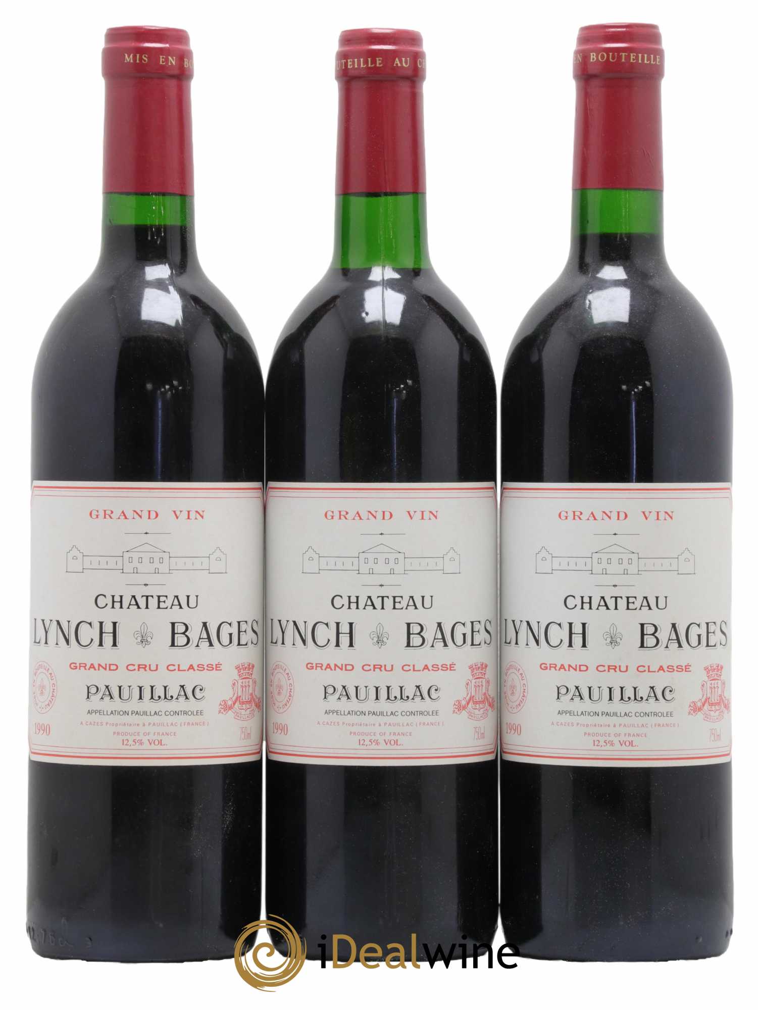 Château Lynch Bages 5ème Grand Cru Classé 1990 - Lot de 12 bouteilles - 1