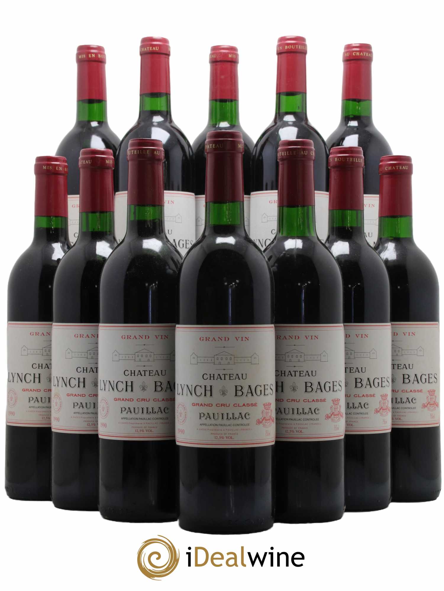 Château Lynch Bages 5ème Grand Cru Classé 1990 - Lot de 12 bouteilles - 0