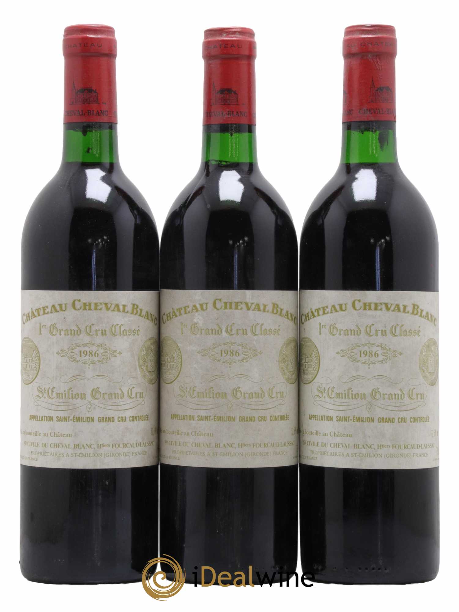 Château Cheval Blanc 1er Grand Cru Classé A 1986 - Lot de 3 bouteilles - 0