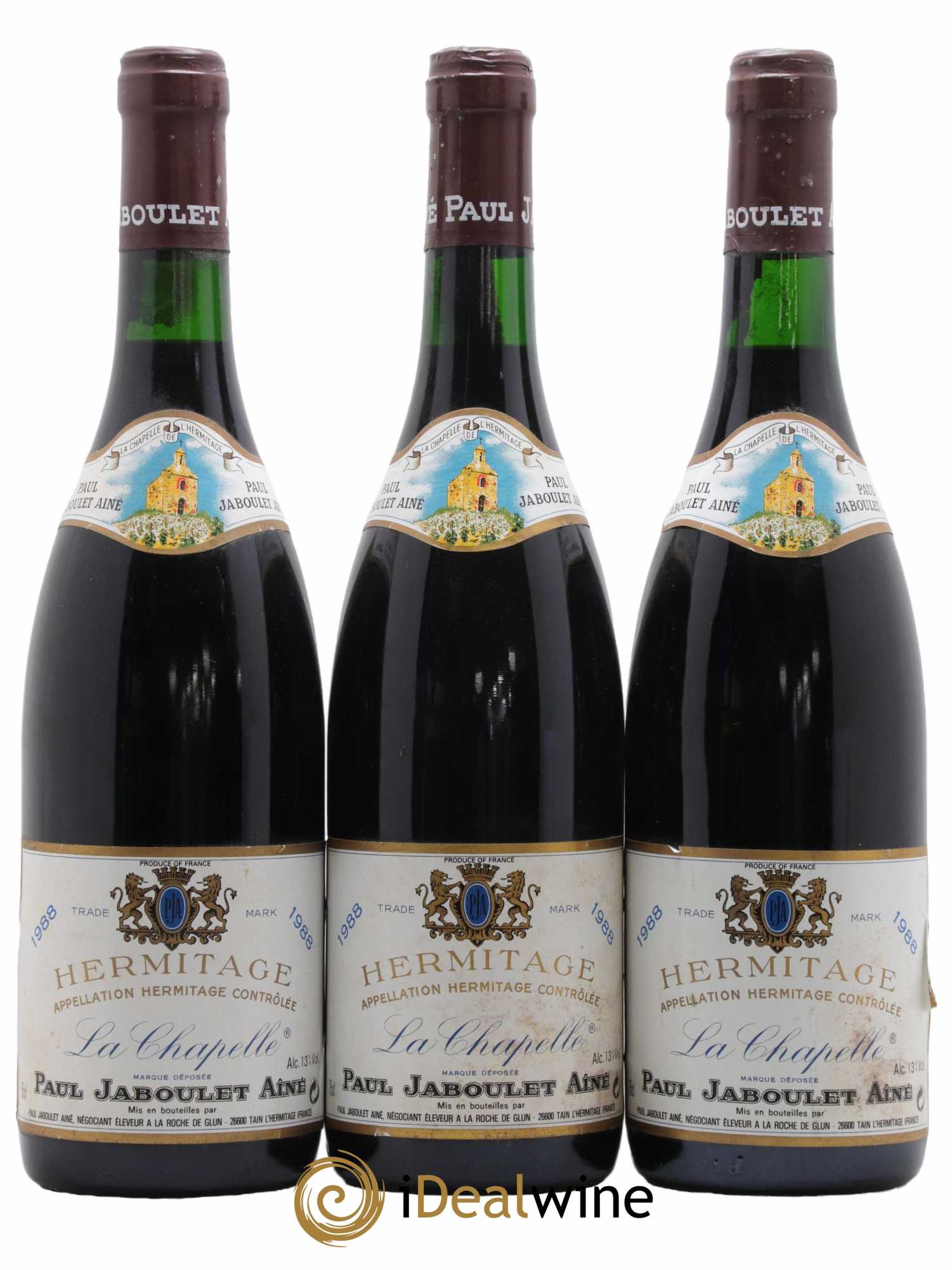 Hermitage La Chapelle Paul Jaboulet Ainé 1988 - Lot de 3 bouteilles - 0