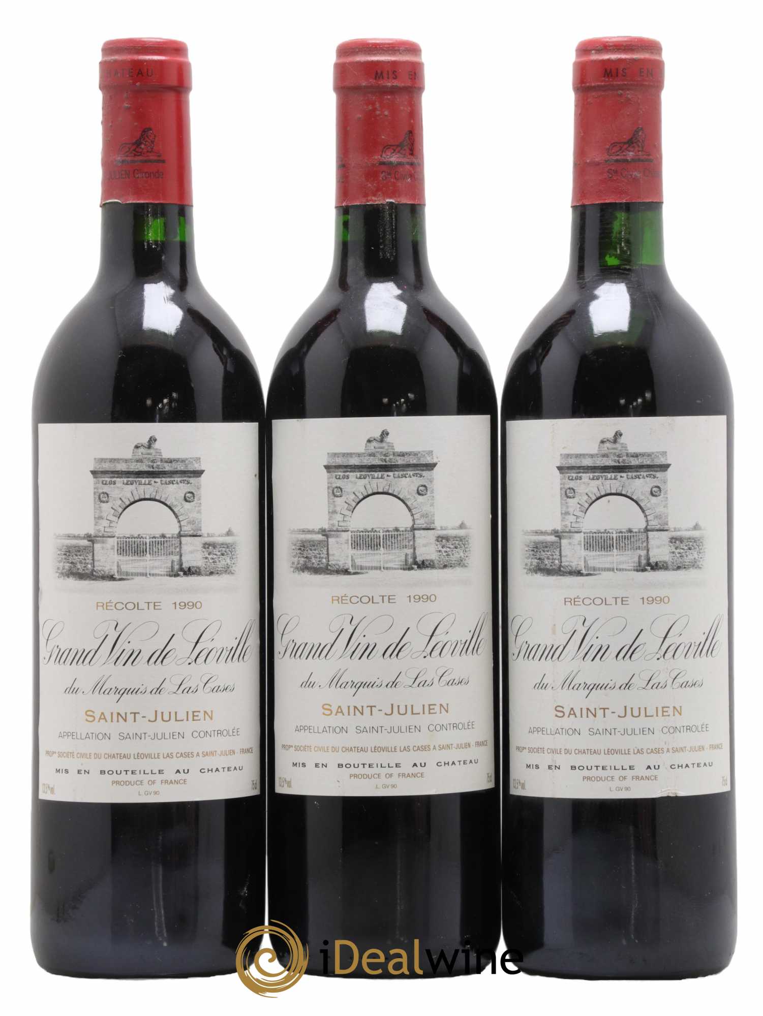 Château Léoville Las Cases 2ème Grand Cru Classé 1990 - Lot de 3 bouteilles - 0