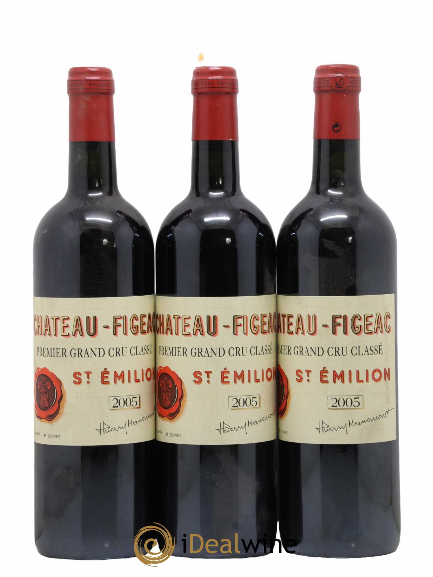 Château Figeac 1er Grand Cru Classé A 2005 - Lot de 3 bouteilles - 0