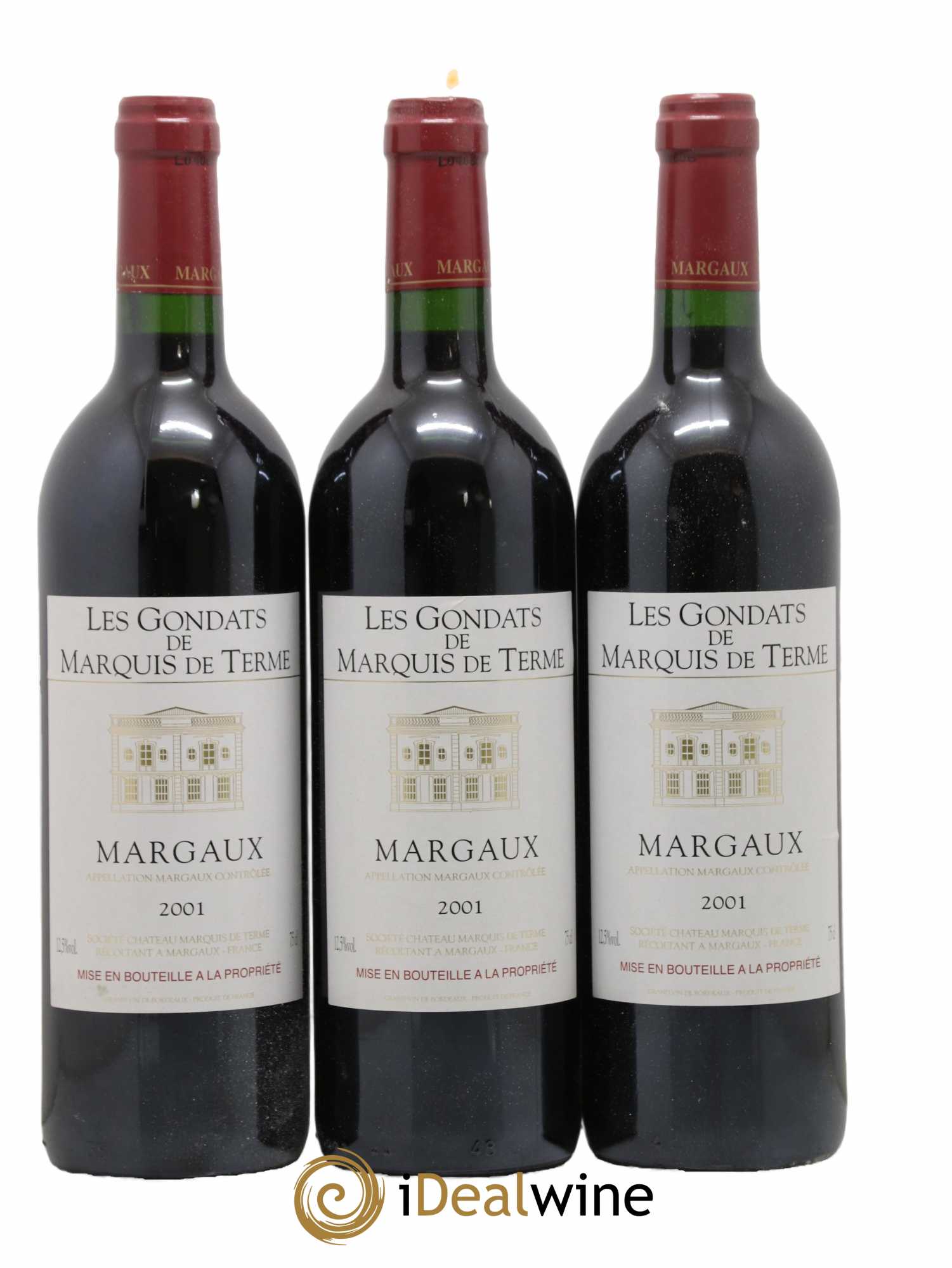 Bordeaux Margaux Les Gondats de Marquis de Terme 2001 - Lot de 12 bouteilles - 2
