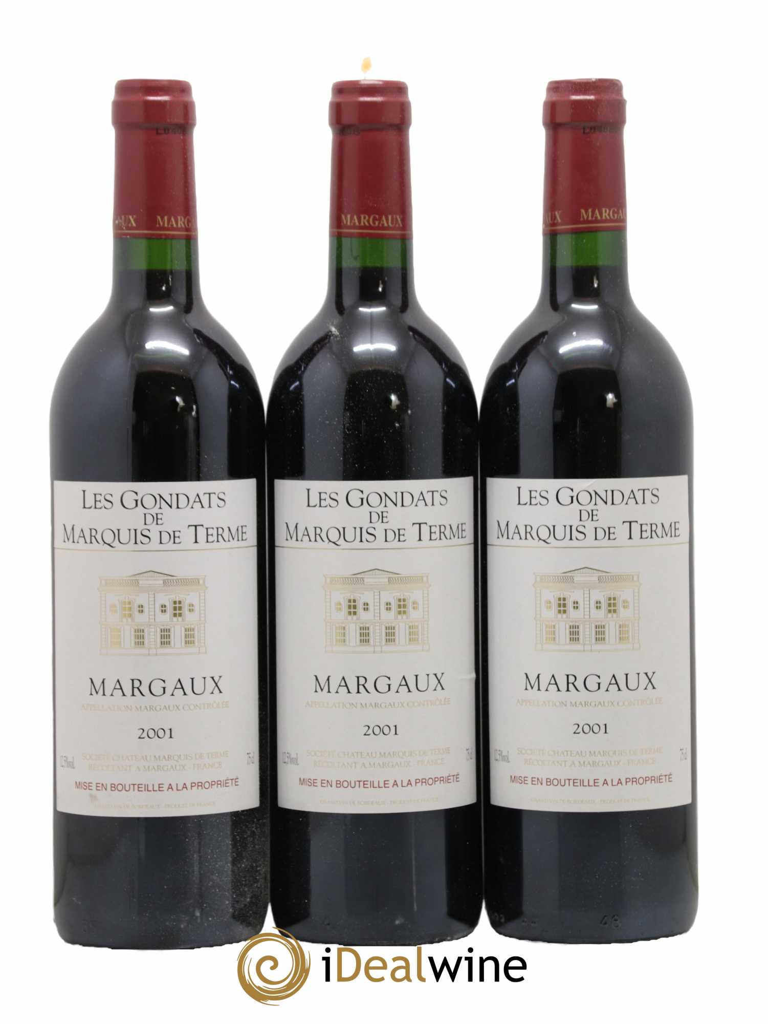 Bordeaux Margaux Les Gondats de Marquis de Terme 2001 - Lot de 12 bouteilles - 3