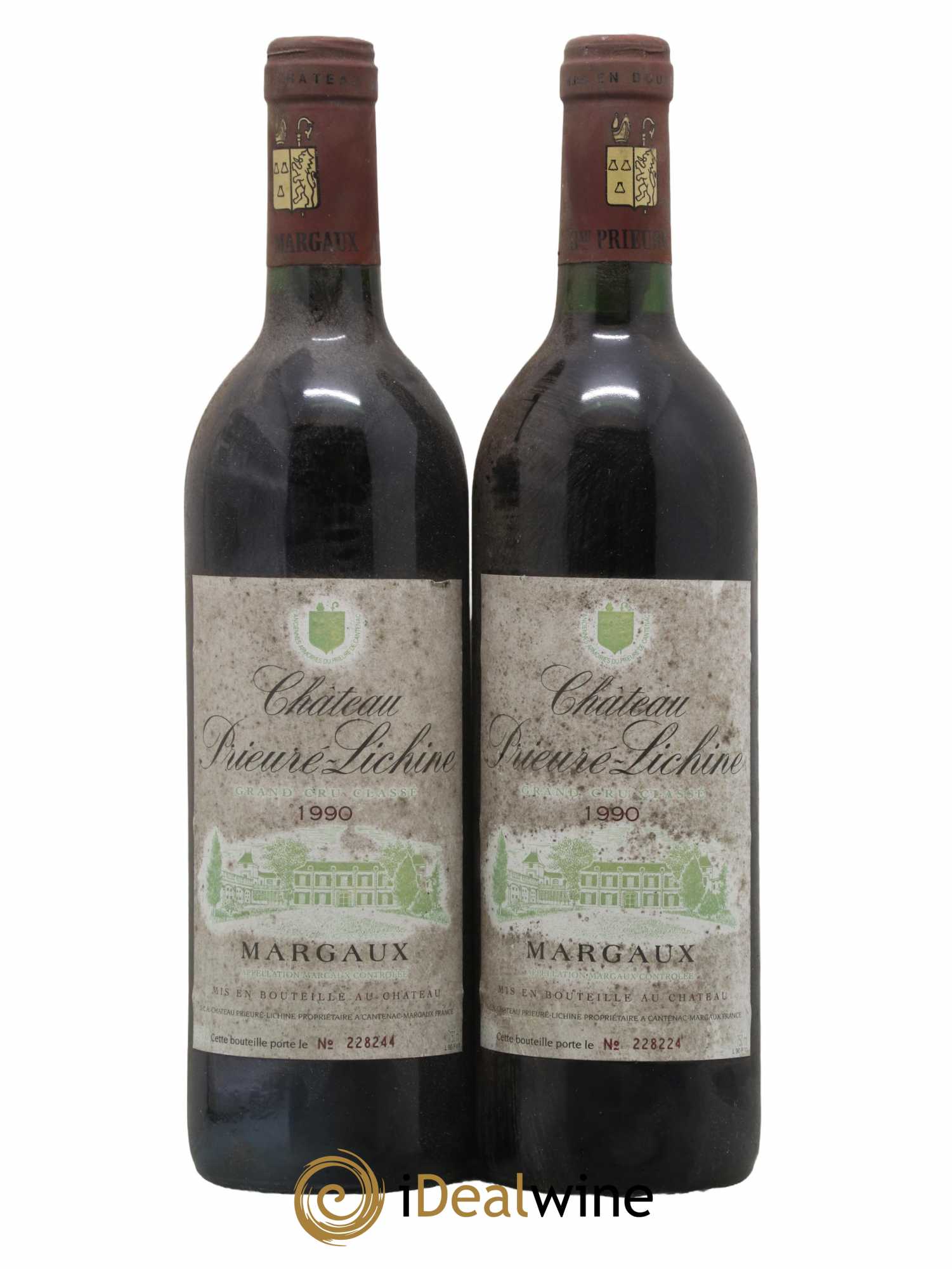 Château Prieuré Lichine 4ème Grand Cru Classé 1990 - Lot de 2 bouteilles - 0