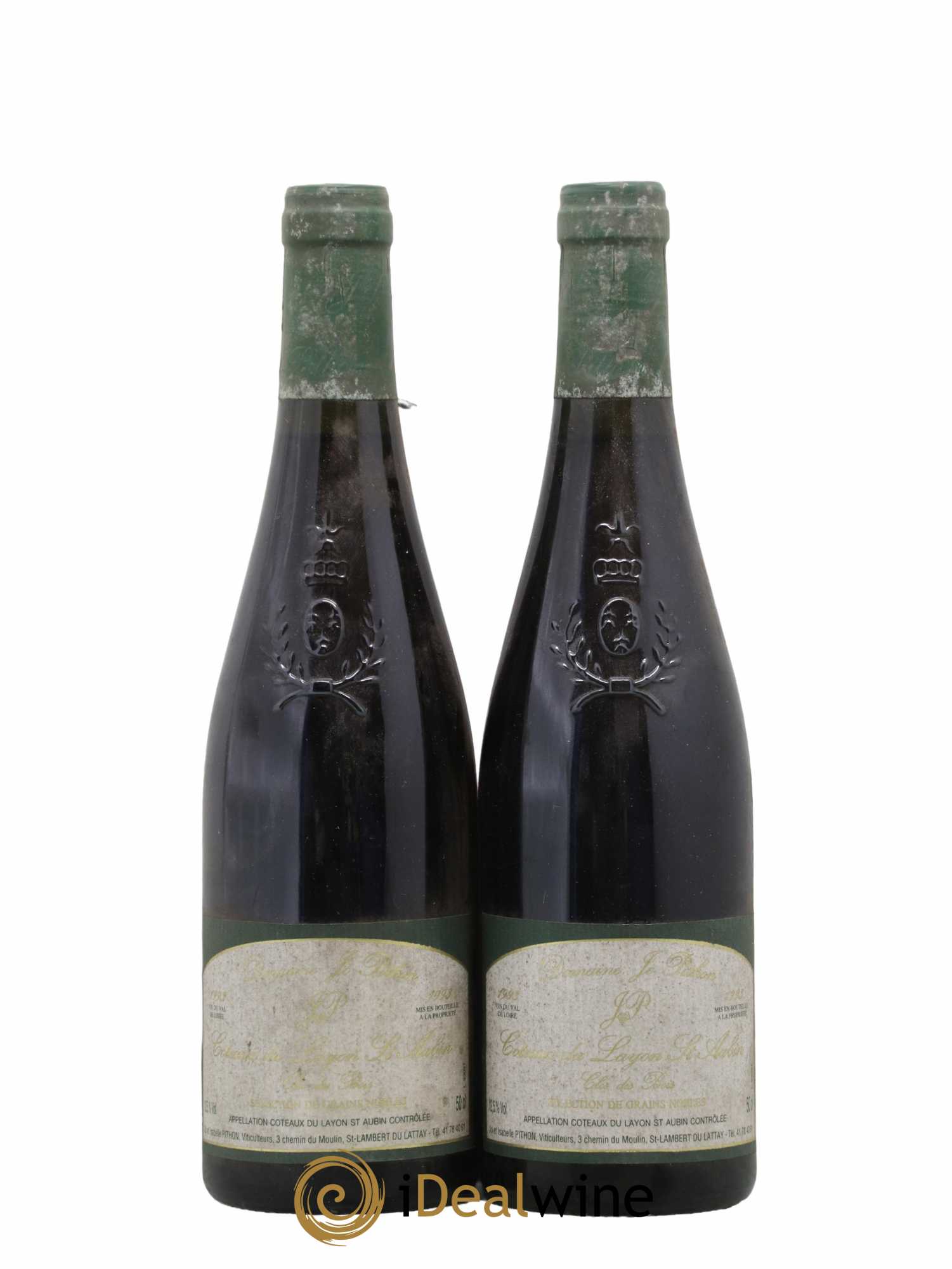 Coteaux du Layon Saint Aubin Clos des Bois Sélection de Grains Nobles Domaine Jo Pithon 1993 - Lotto di 2 bottiglie - 0