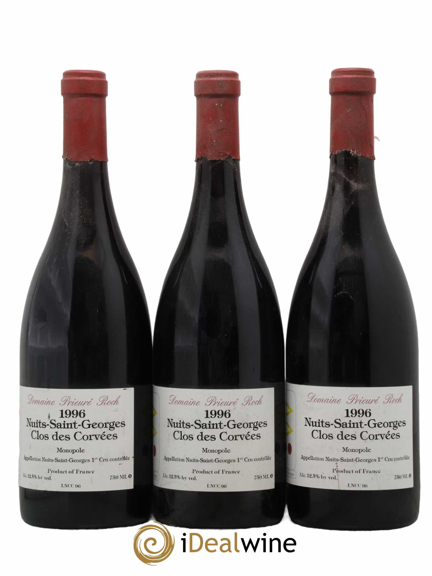 Nuits-Saint-Georges 1er Cru Le Clos des Corvées Prieuré Roch 1996 - Lot de 3 bouteilles - 0