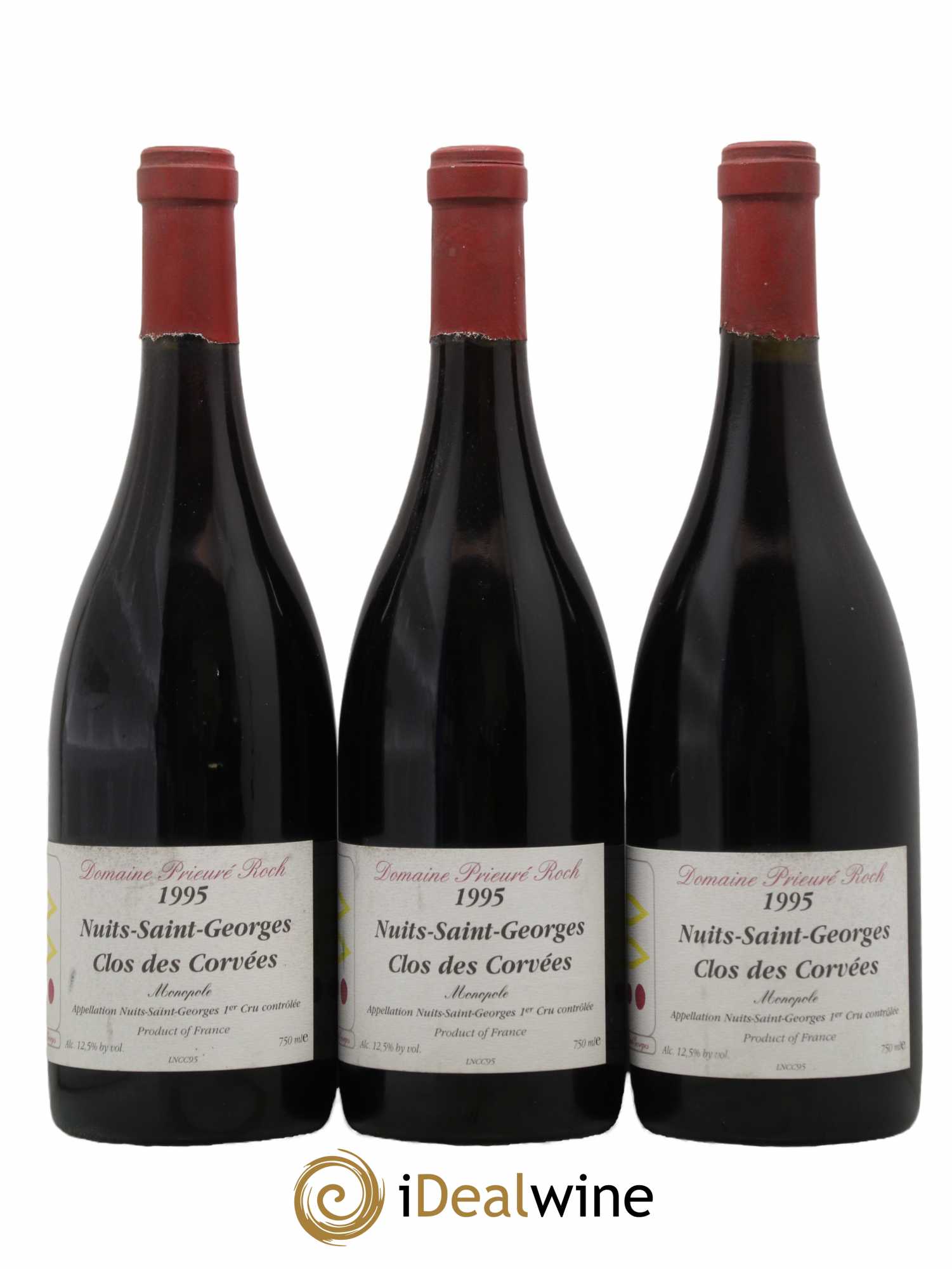 Nuits-Saint-Georges 1er Cru Le Clos des Corvées Prieuré Roch 1995 - Lot de 3 bouteilles - 0