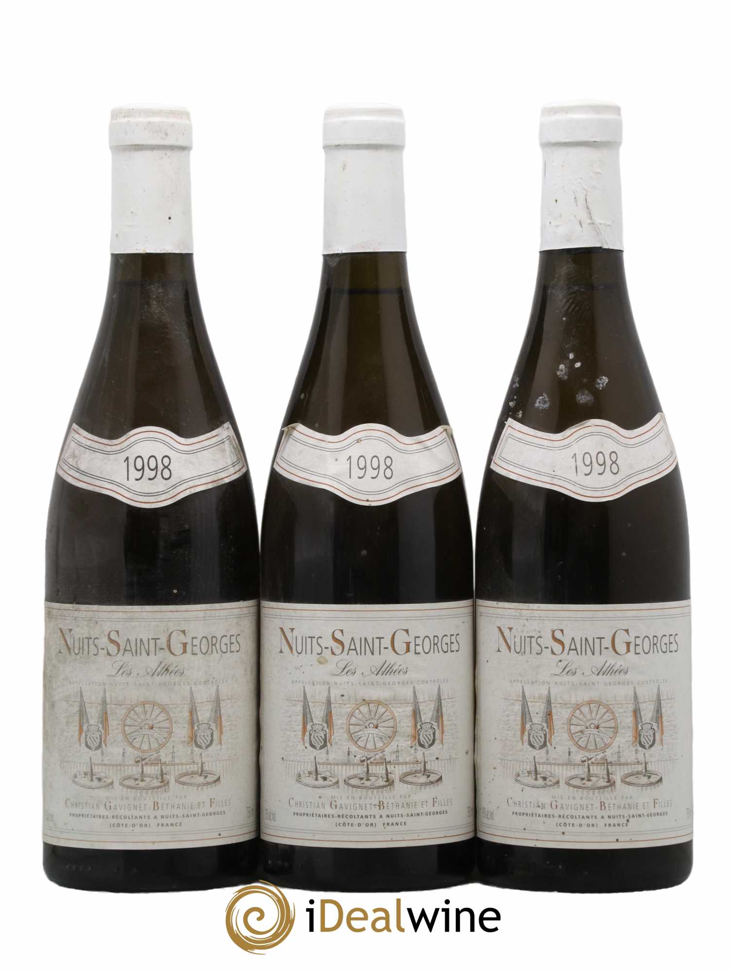 Nuits-Saint-Georges Les Athées Domaine Gavignet-Béthanie et Filles 1998 - Lot de 3 bouteilles - 0