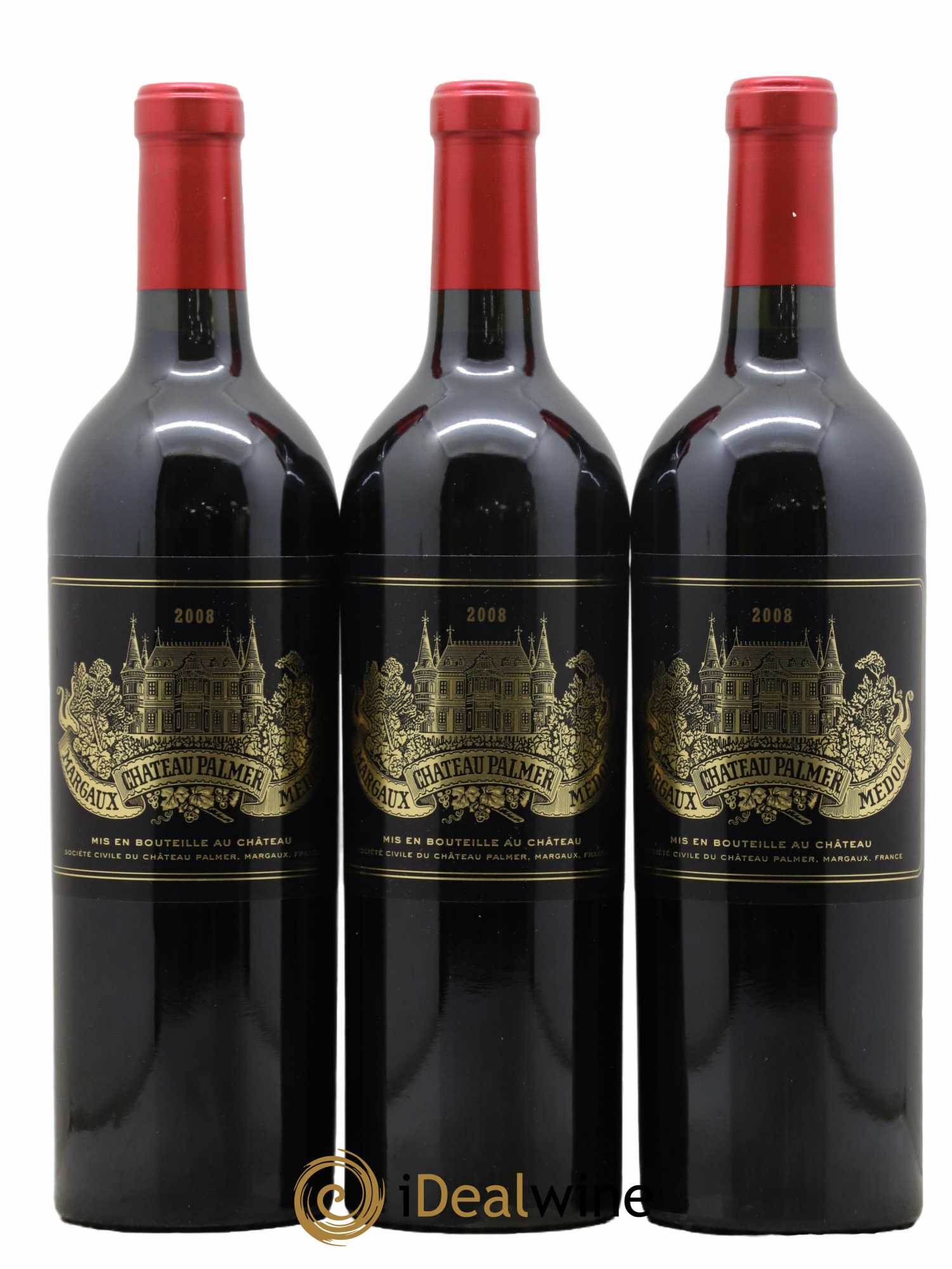 Château Palmer 3ème Grand Cru Classé 2008 - Lot de 3 bouteilles - 0