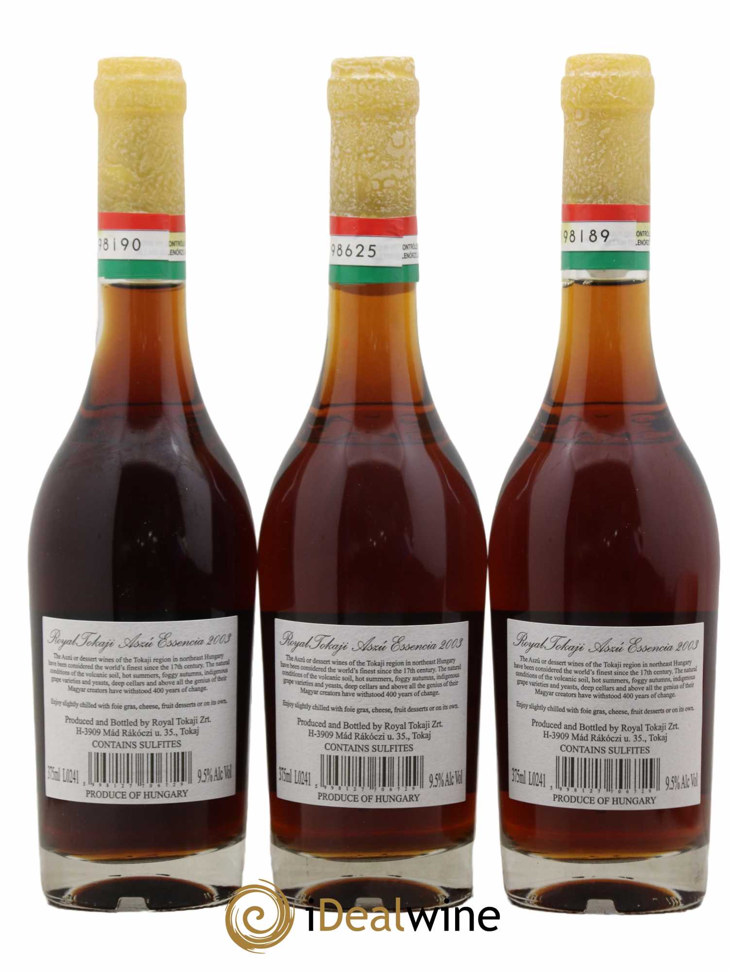 Tokaji Aszu Essencia Royal Tokaji The Royal Tokaji Wine Company 2003 - Posten von 3 Demi-Flaschen - 1