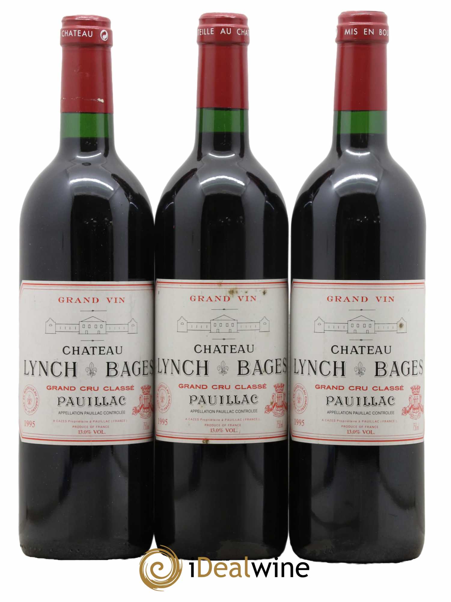 Château Lynch Bages 5ème Grand Cru Classé 1995 - Lot de 3 bouteilles - 0