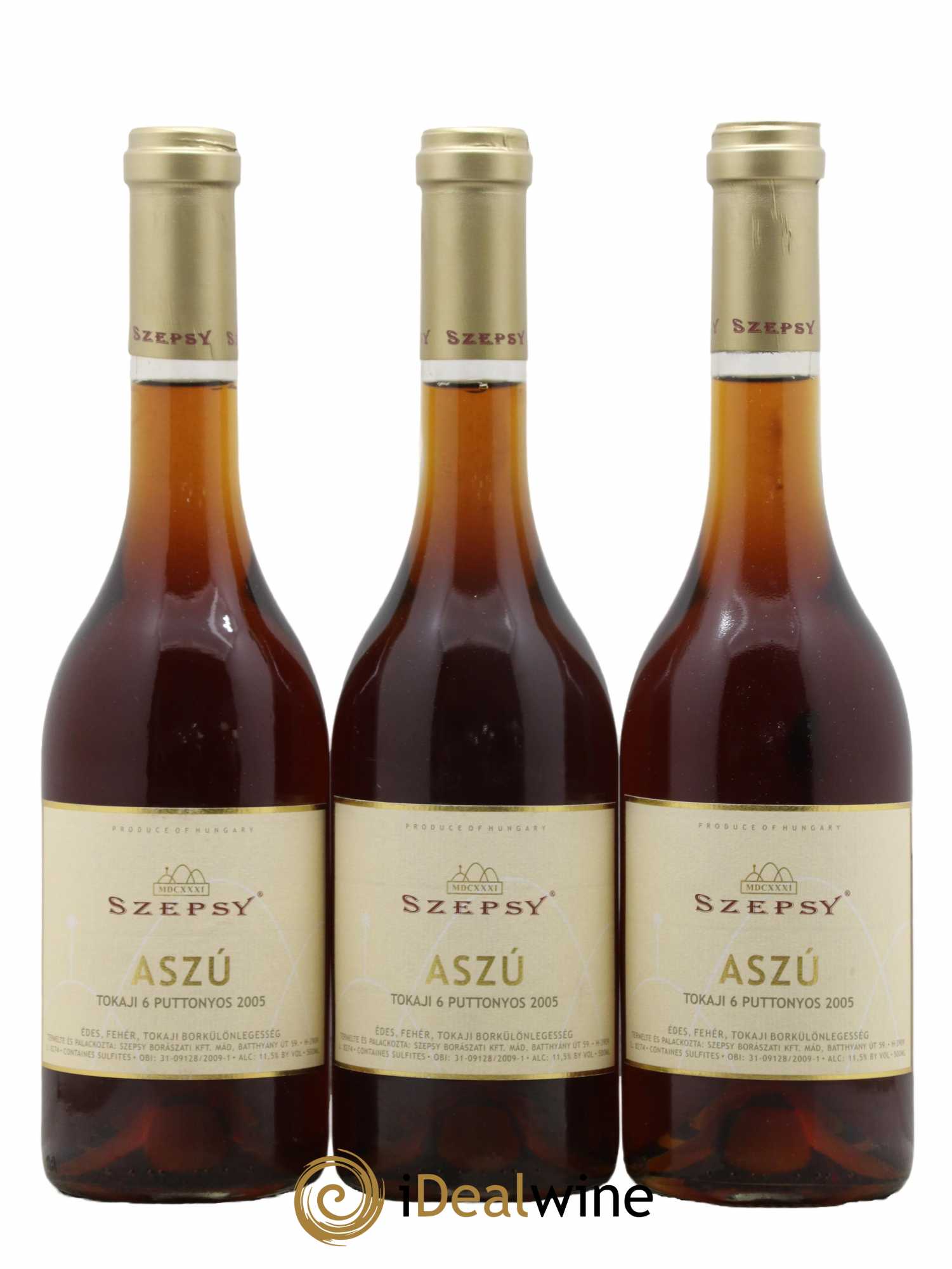 Tokaji Tokaji Aszu 6 Puttonyos Szepsy 50Cl 2005 - Lotto di 3 bottiglie - 0