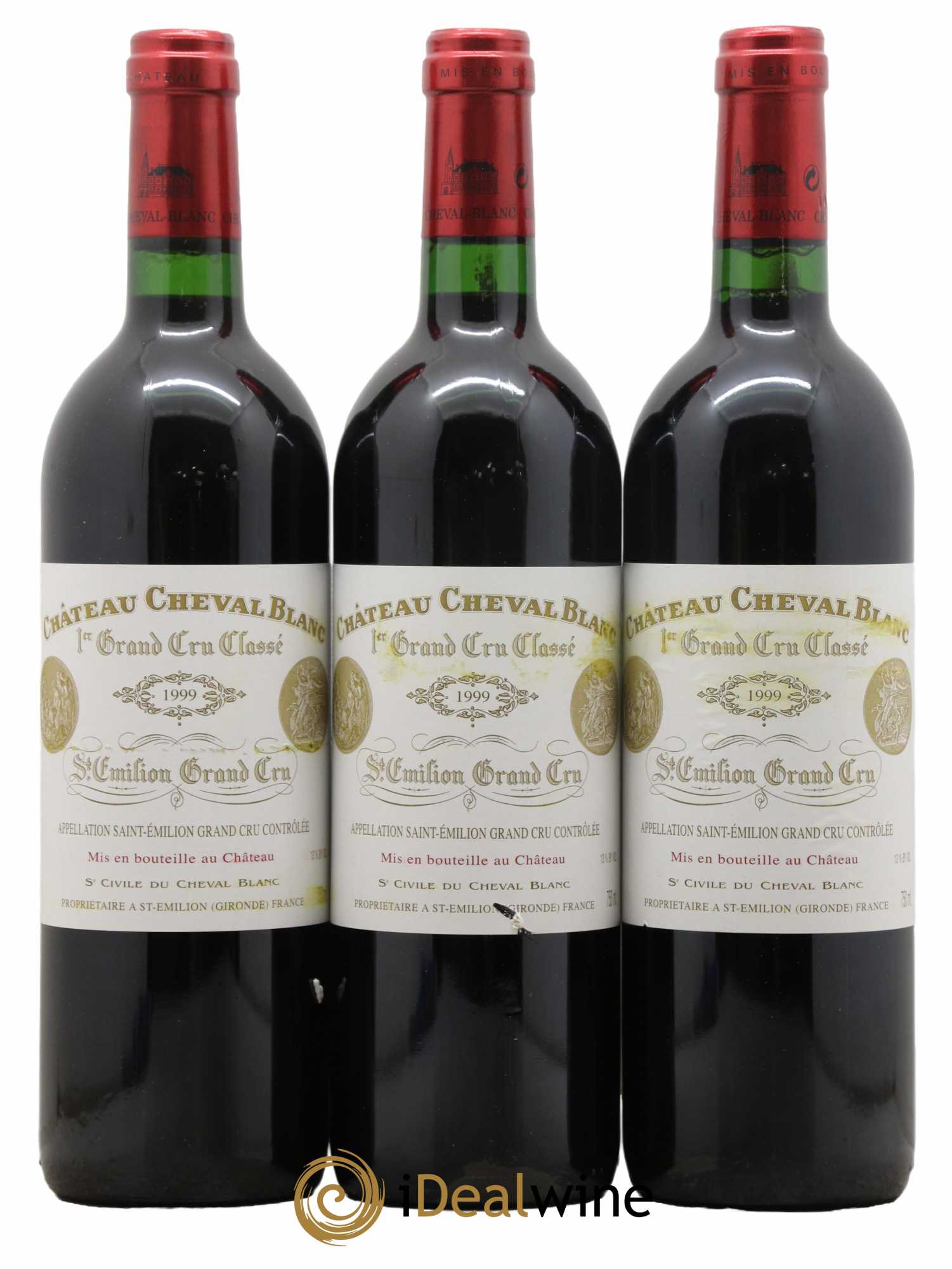 Château Cheval Blanc 1er Grand Cru Classé A 1999 - Lot de 3 bouteilles - 0